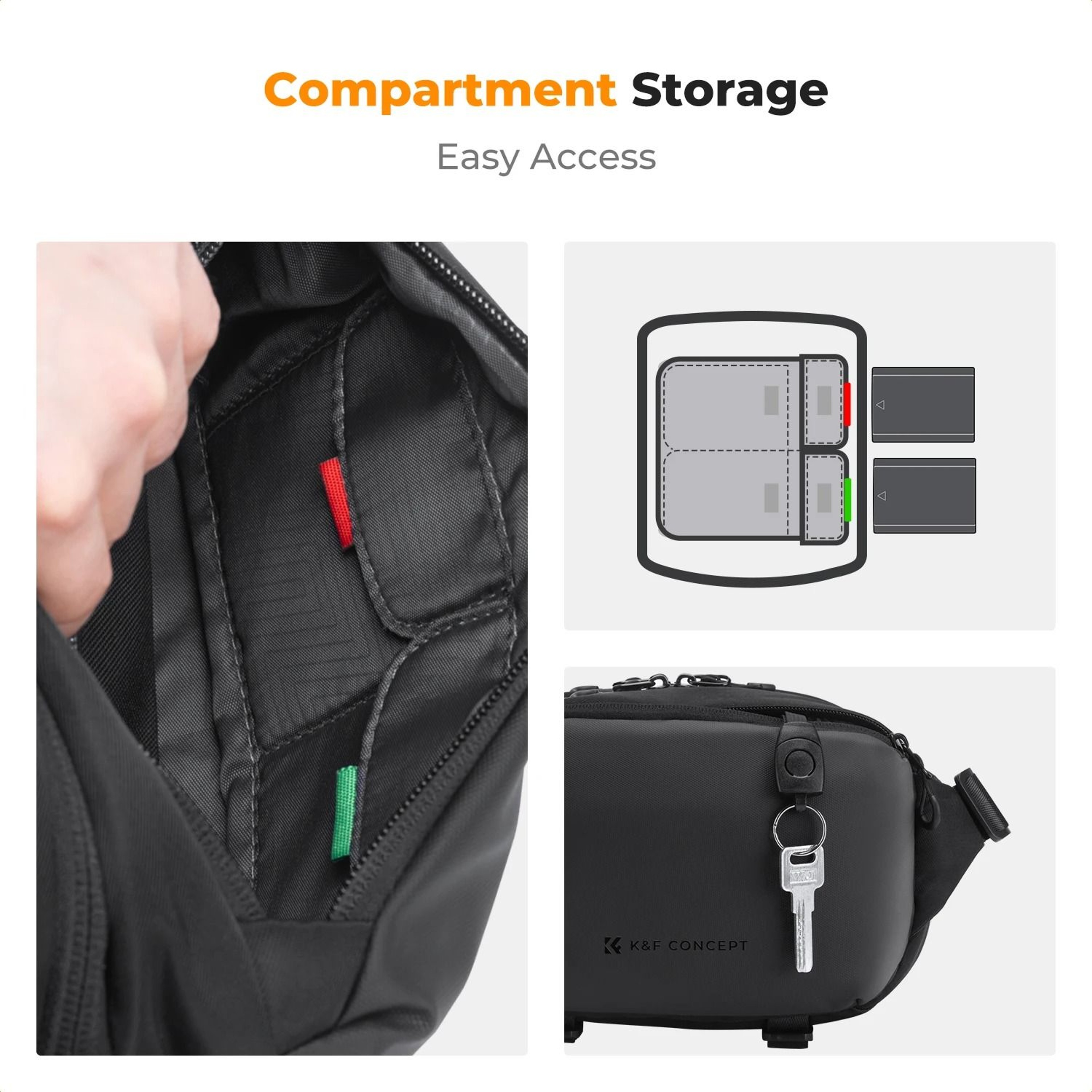 K And F Concept Lightweight Camera Sling Bag 4L For Travel Photography And DSLR Cameras 2