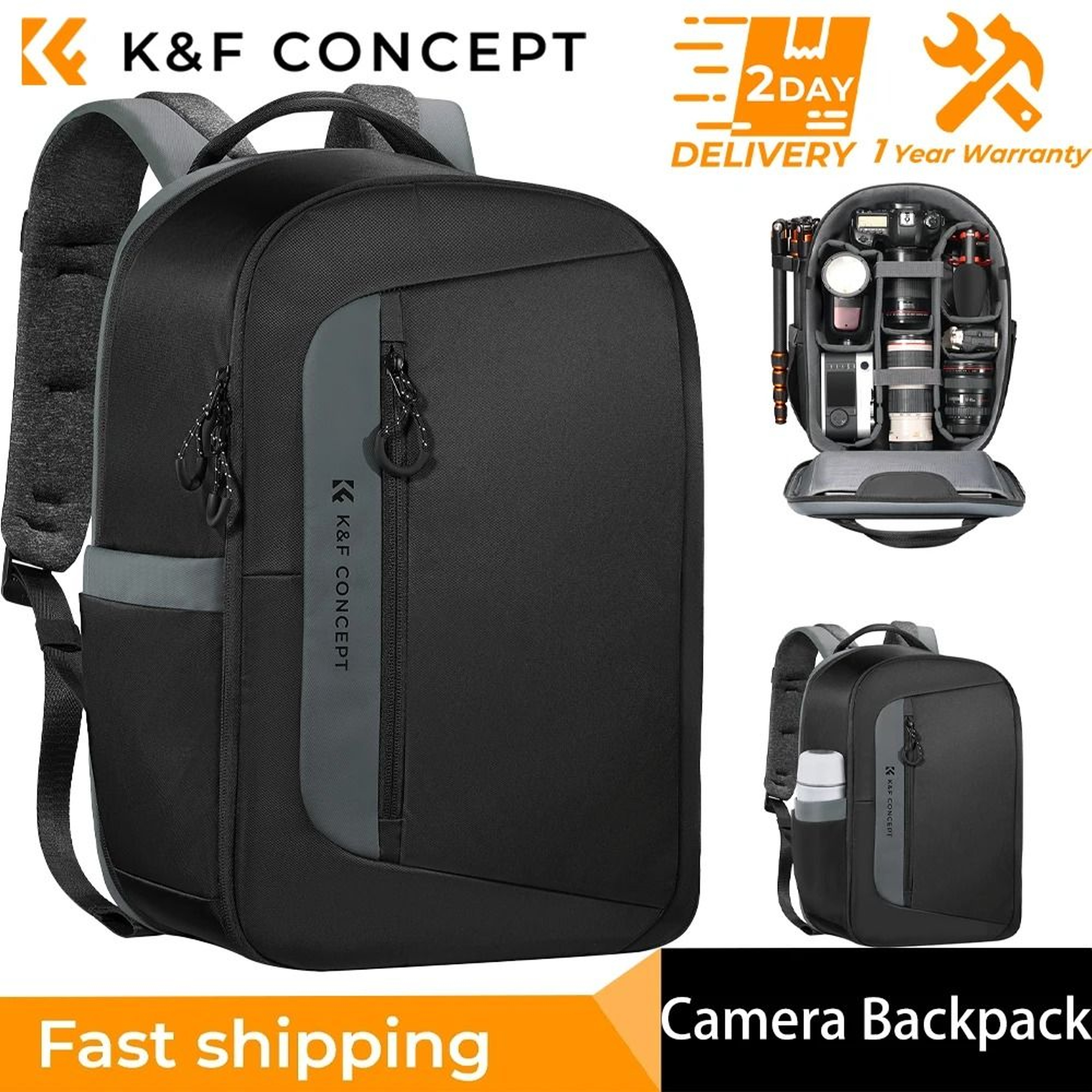 K And F Concept 22L Waterproof Camera Backpack For DSLR And Mirrorless Photography 7