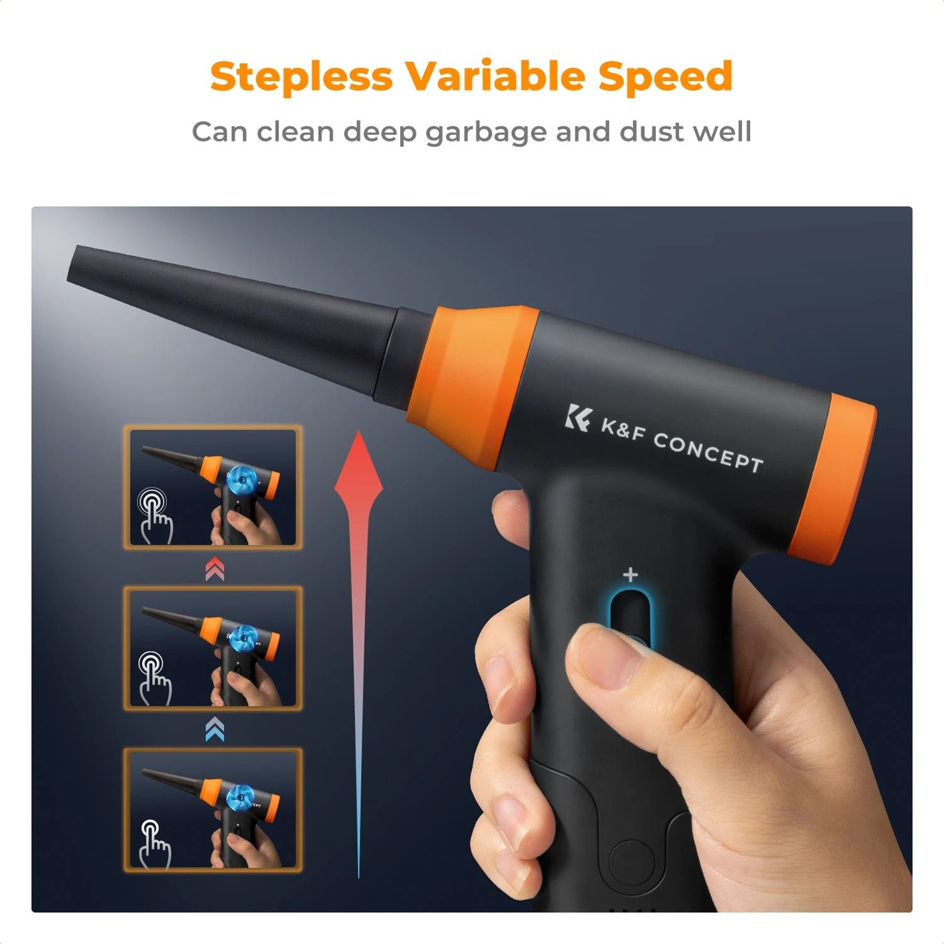 K And F Concept Cordless Electric Air Duster With Blower And Suction For Electronics Cleaning 8