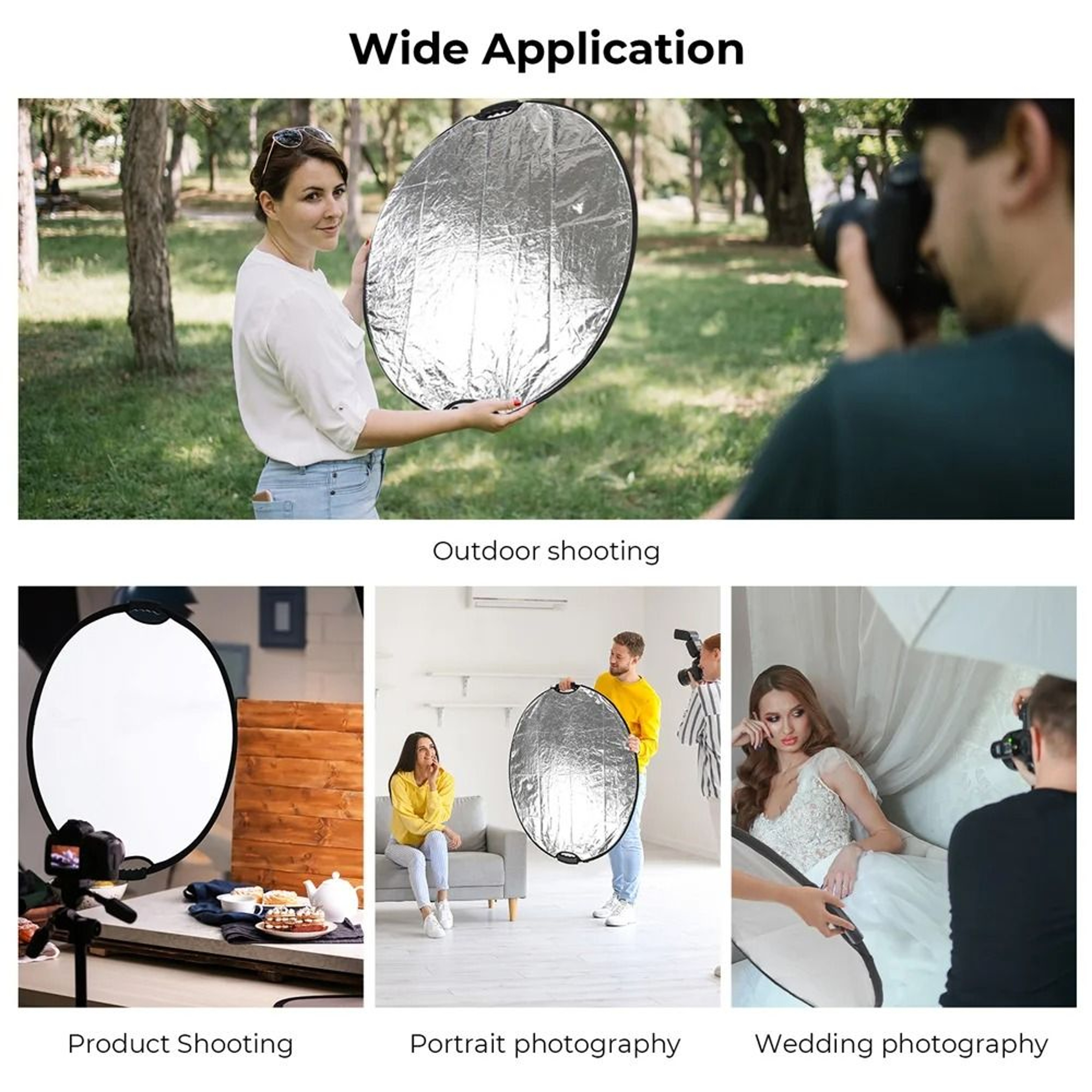 K And F Concept 5 In 1 Photography Light Reflector With Handle And Translucent Panel 9