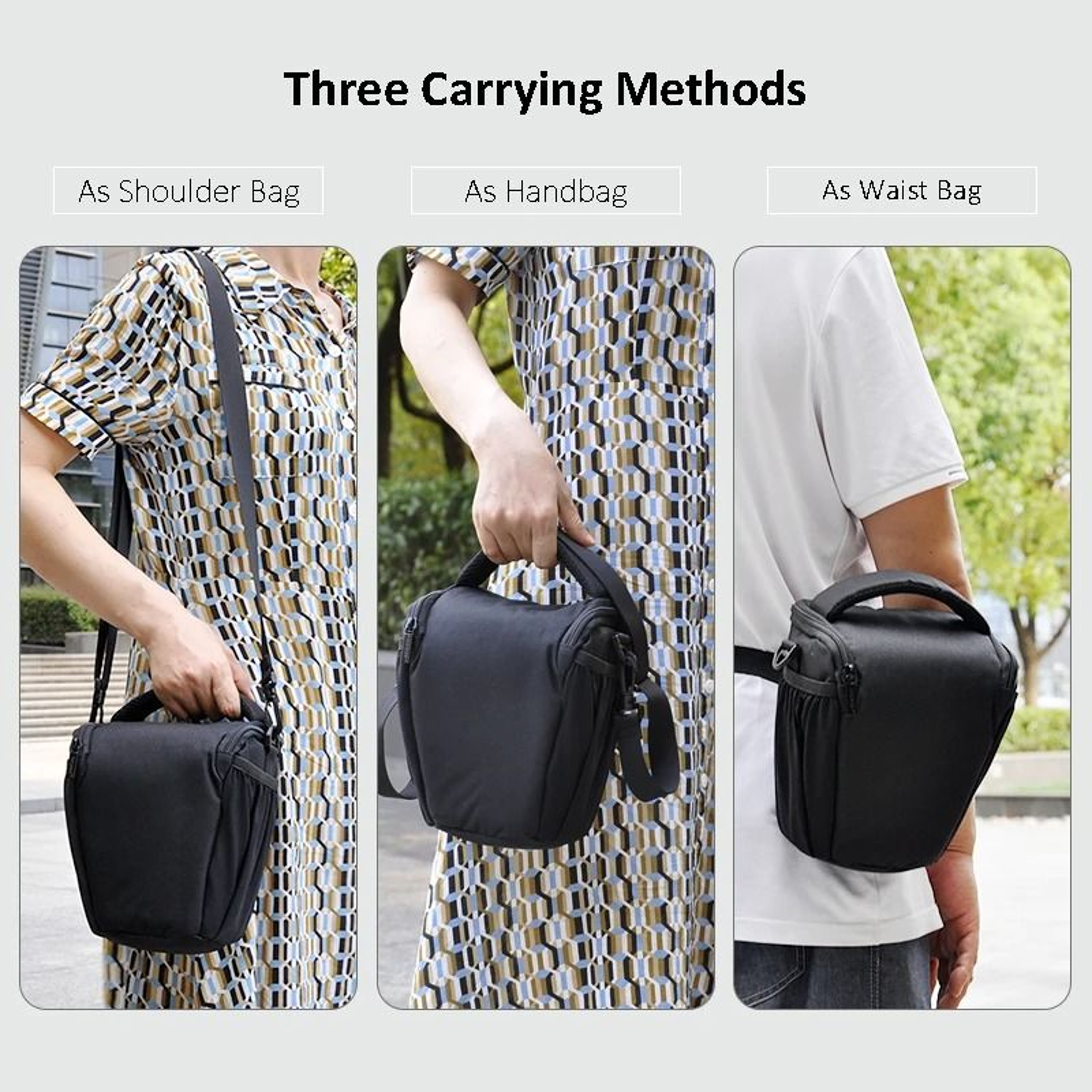 Compact Nylon Camera Shoulder Bag Triangle Sling For DSLR And Mirrorless Cameras 4