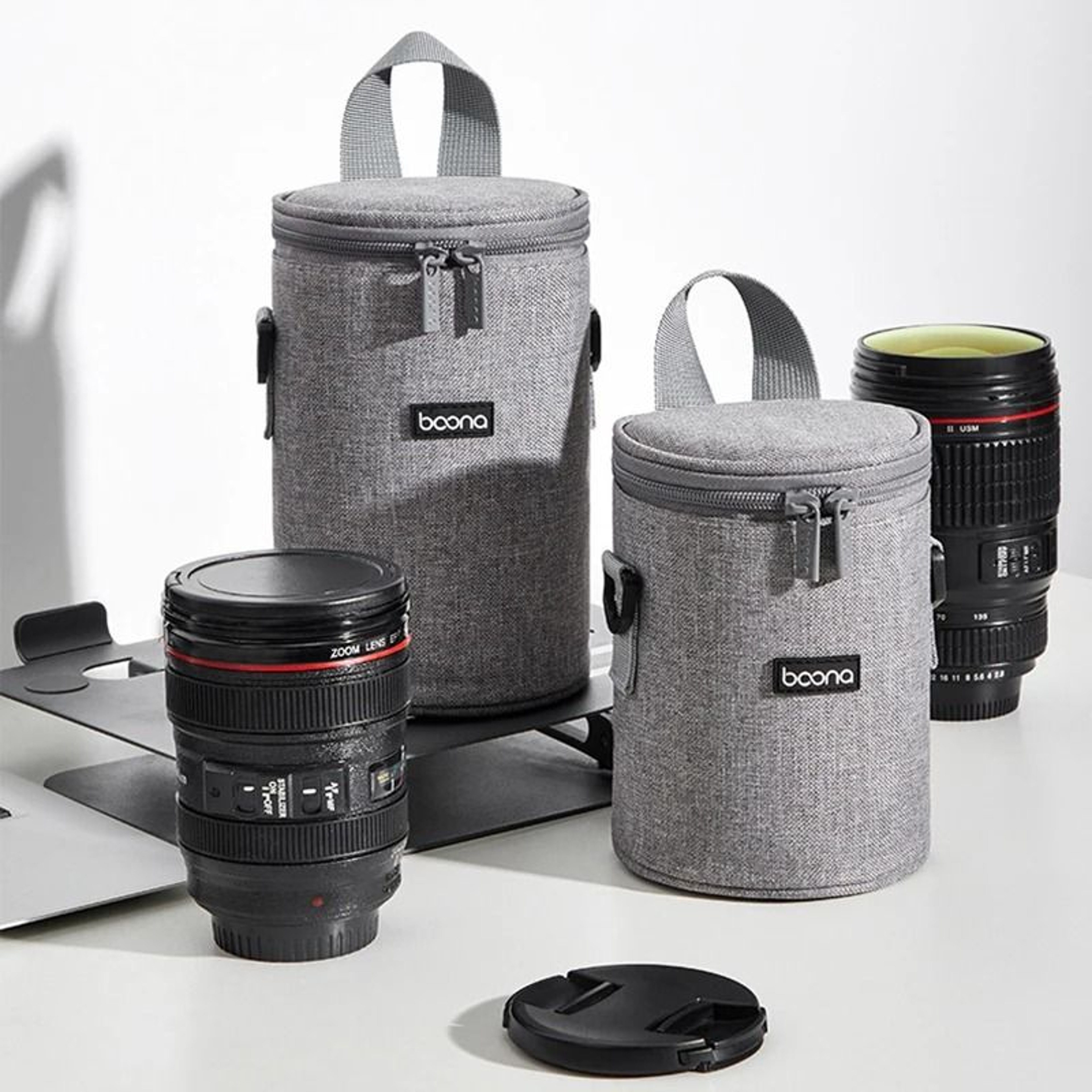 Oxford Camera Lens Cylinder Bag Padded Lens Sleeve For Mirrorless And DSLR Lenses 8