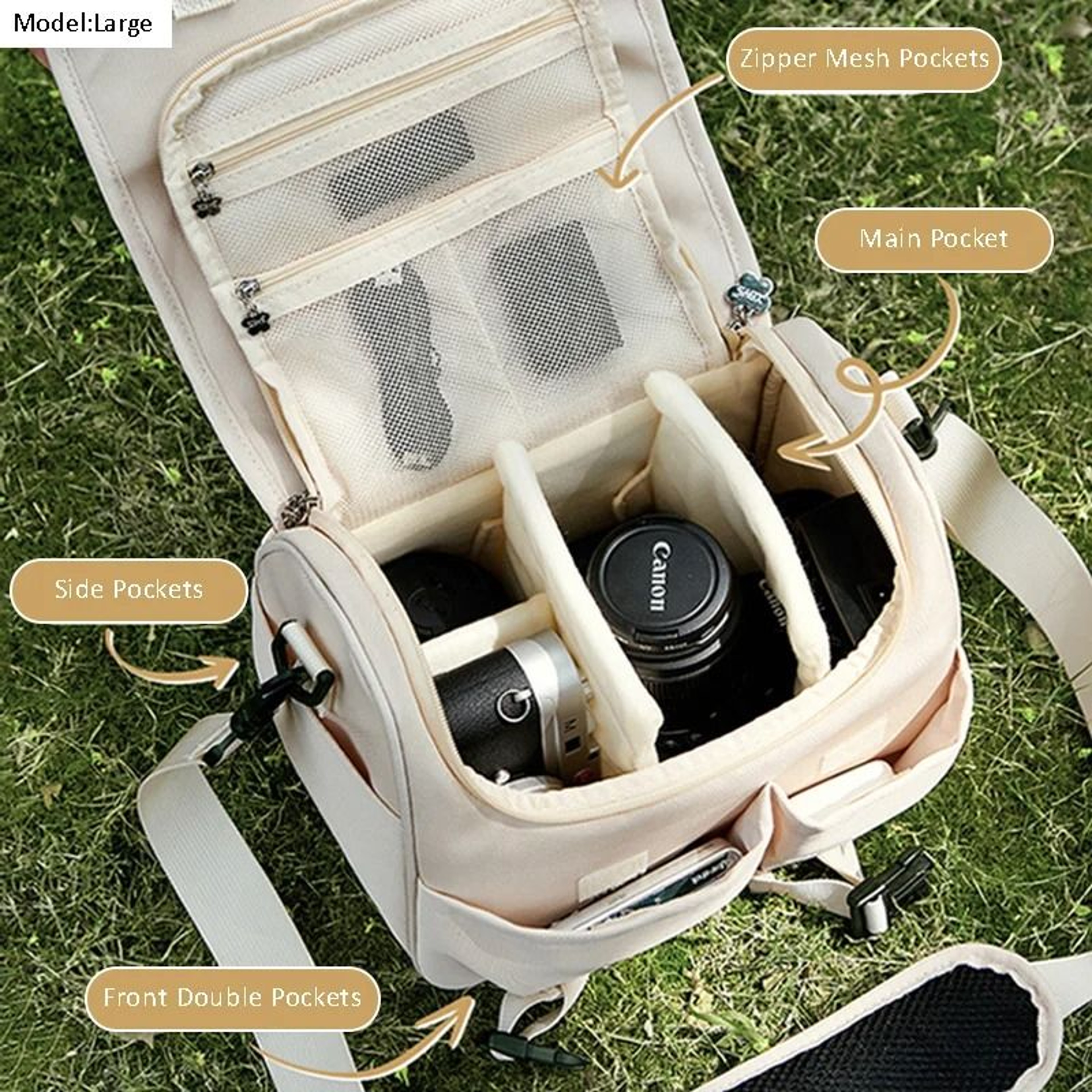 Womens DSLR Camera Shoulder Bag Compact Photography Storage For Mirrorless Cameras 5
