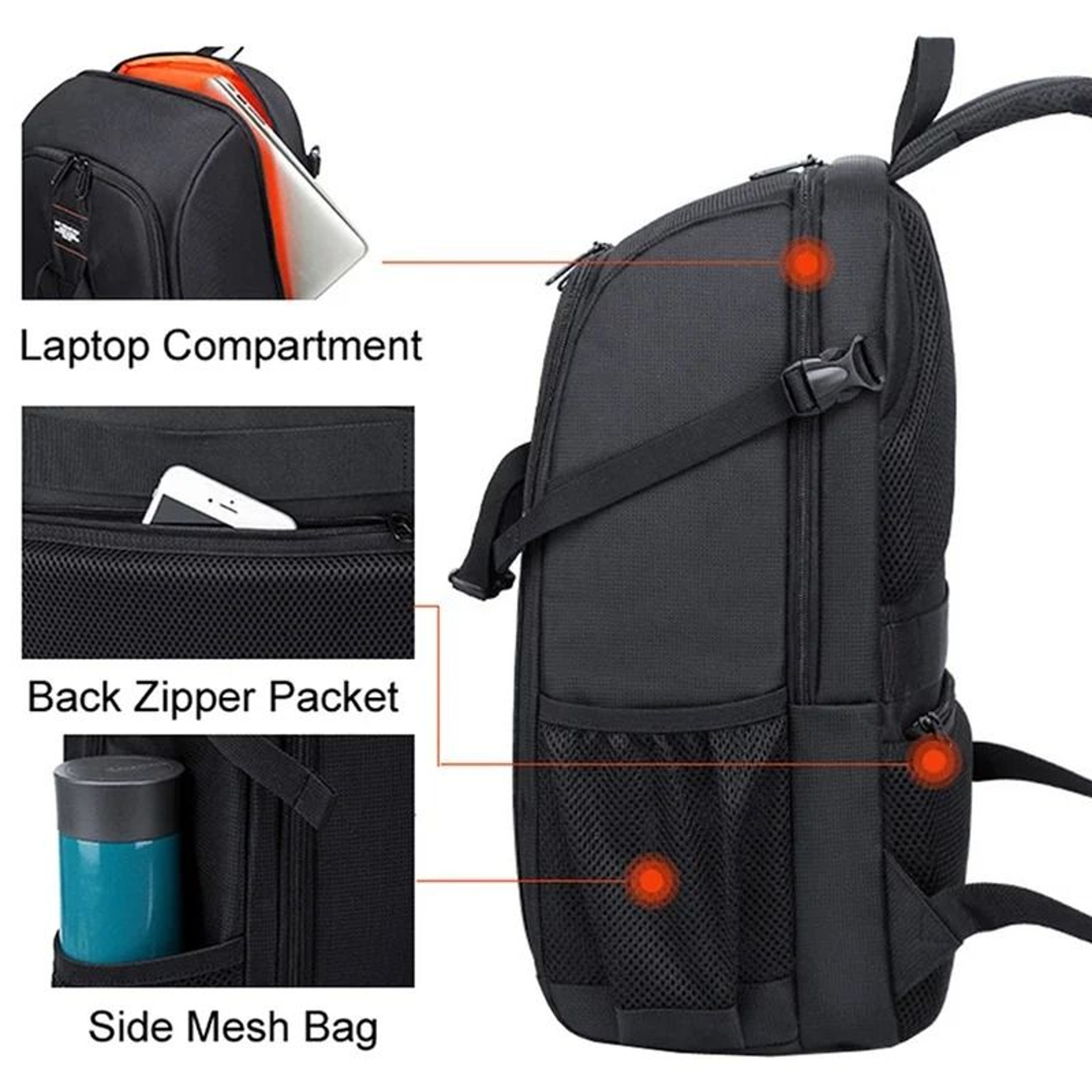 JINNUOLANG Waterproof Photography Backpack For Canon And Nikon DSLR Cameras 6