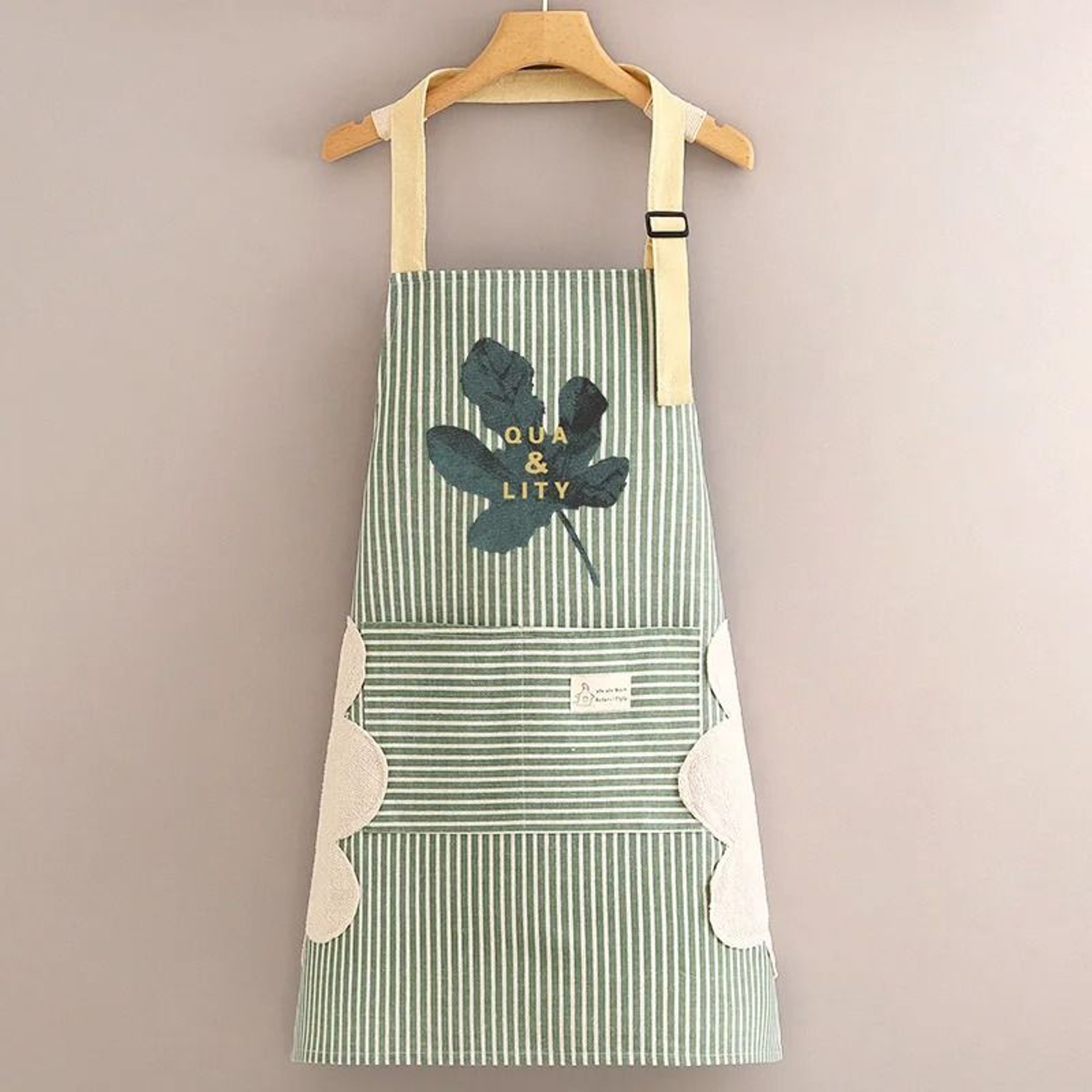 Breathable Cotton Linen Long Sleeve Kitchen Apron For Women Anti Stain Cooking Smock 3