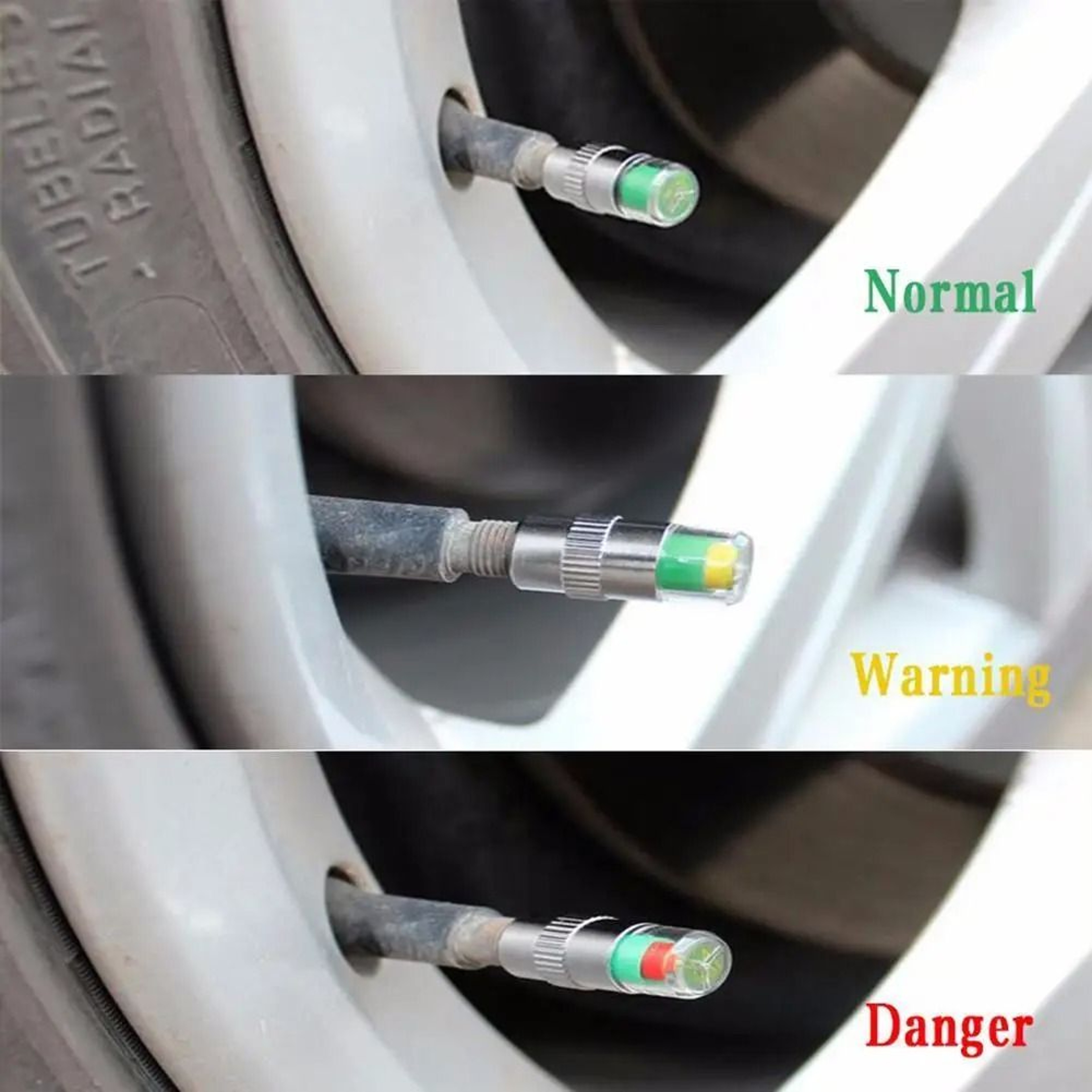 4PCS Tire Pressure Gauge Caps Car And Motorcycle Tire Pressure Monitoring Caps 5