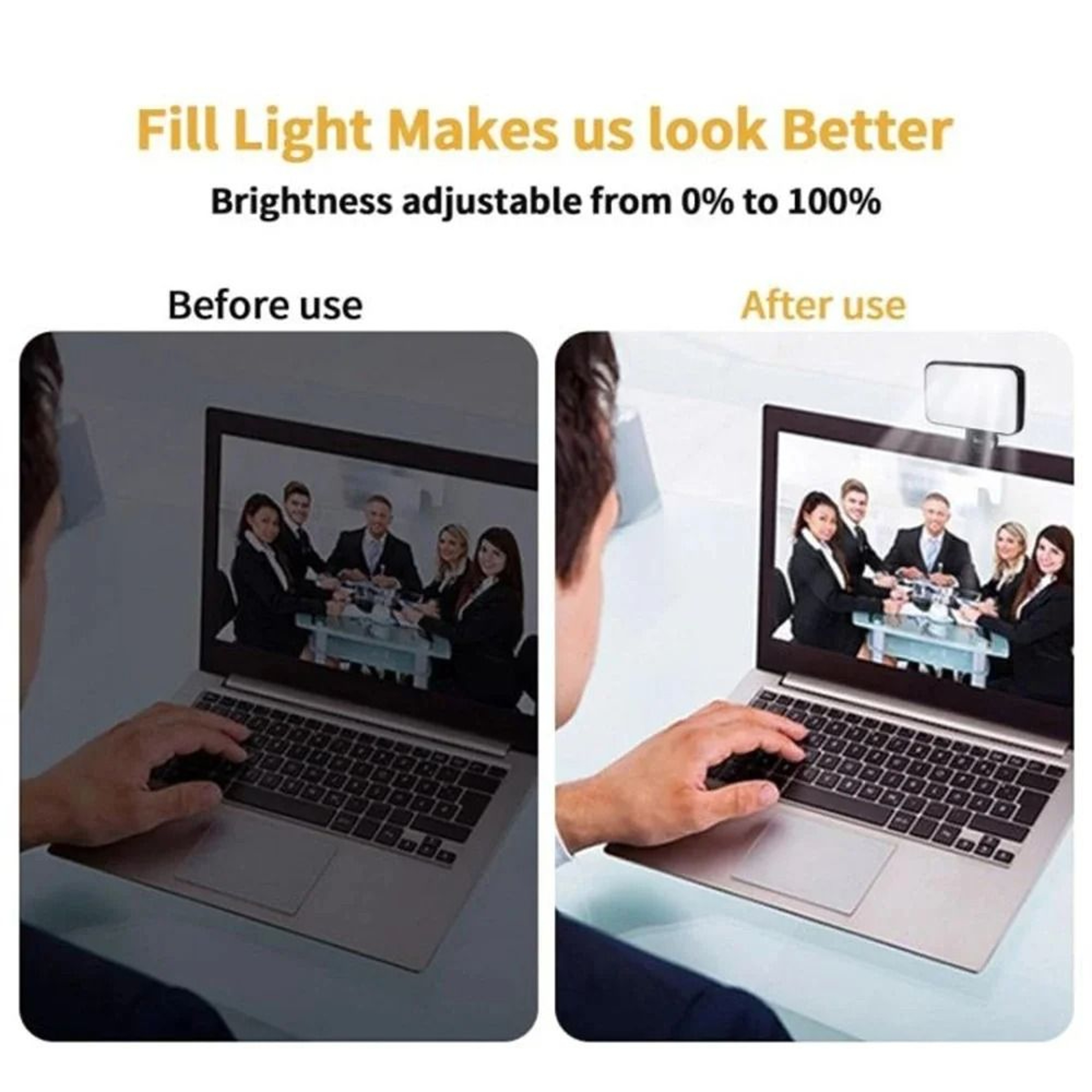 Portable Rechargeable Selfie Light Clip On Adjustable Fill Light For Phone And PC 5