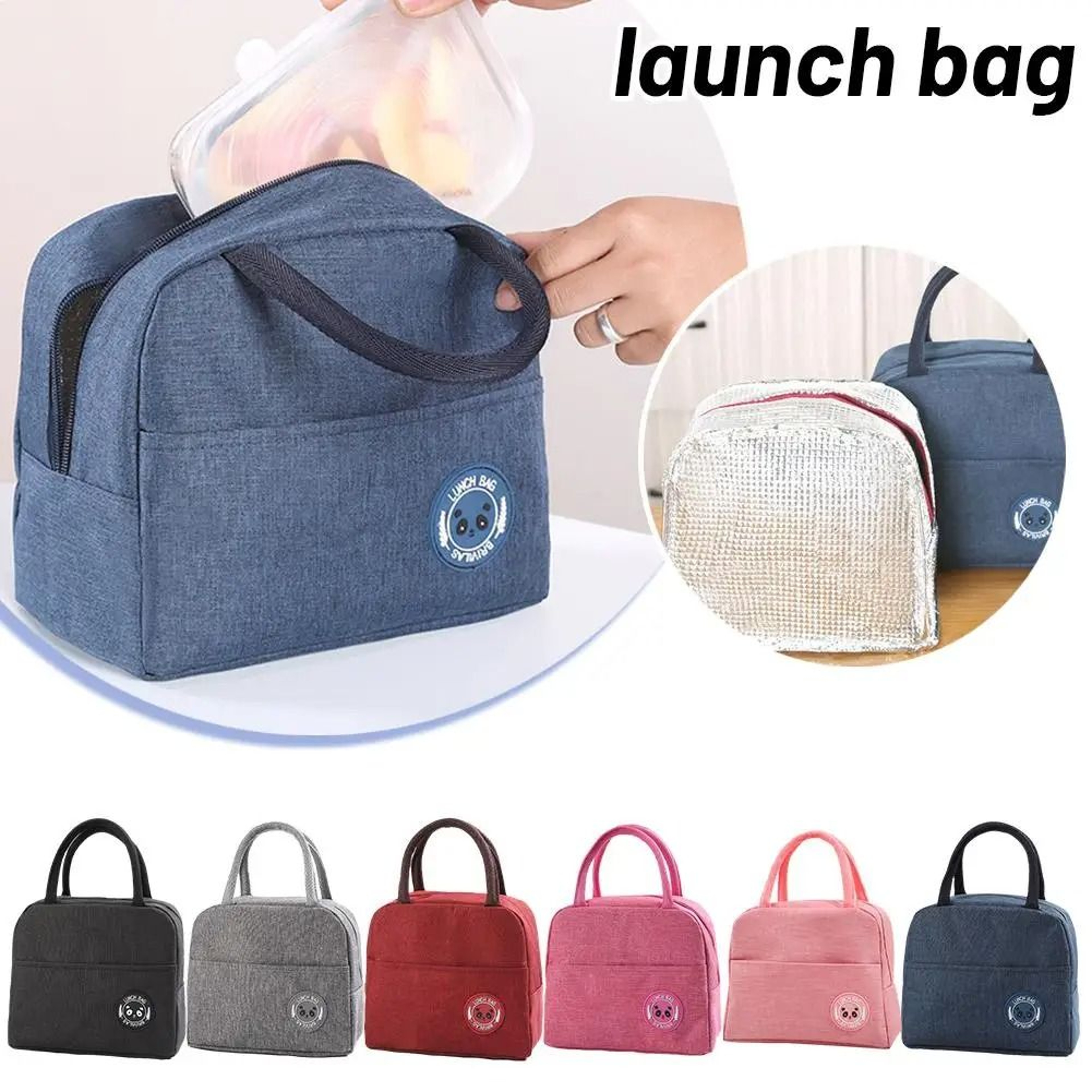 Large Insulated Lunch Bag Reusable Bento Lunch Bag For School Work And Travel 0