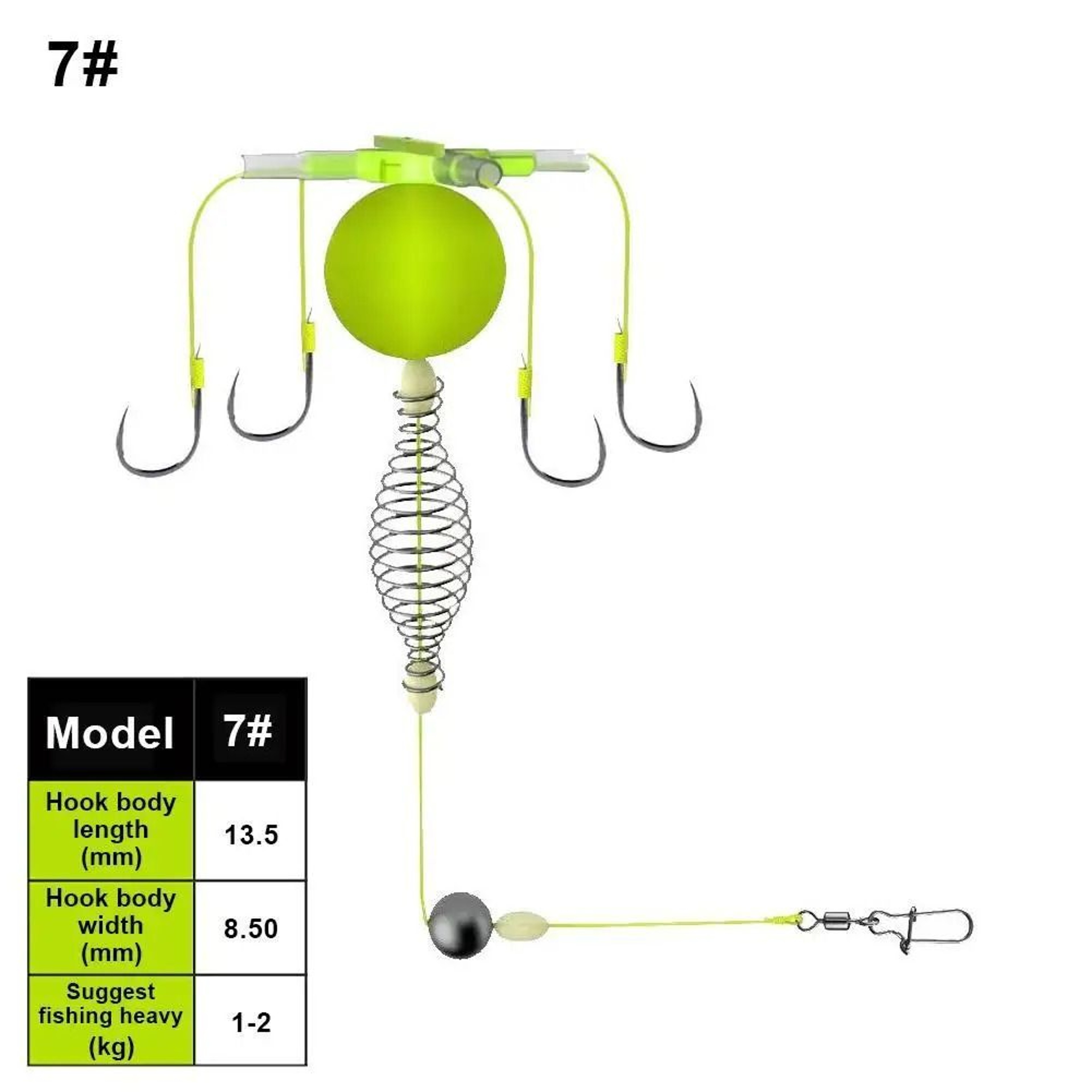 Carbon Steel Fishing Bait Cage Anti Winding Spring Feeder Hook Rig 3