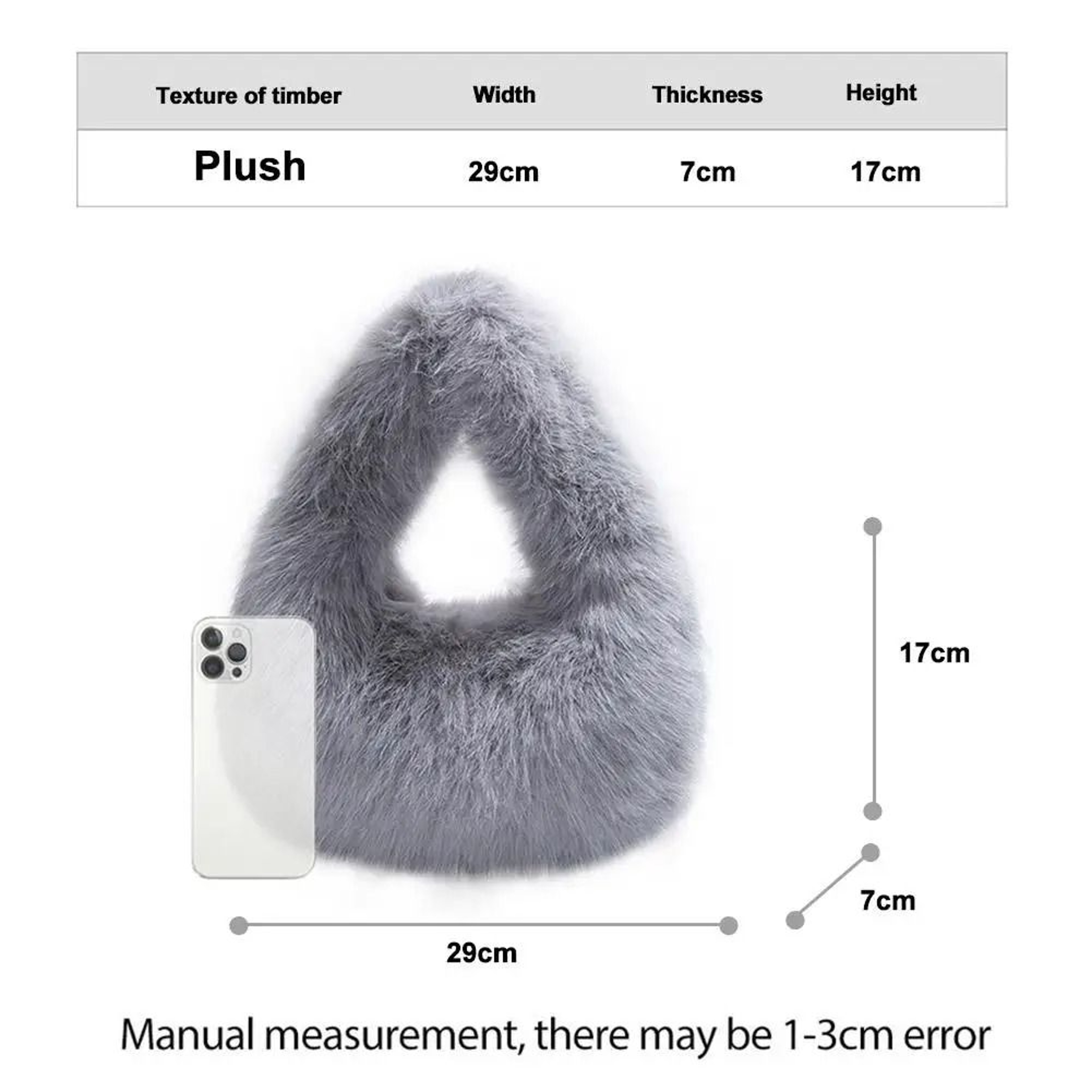 Soft Plush Winter Tote Bag Small Elegant Plush Handbag For Women 6