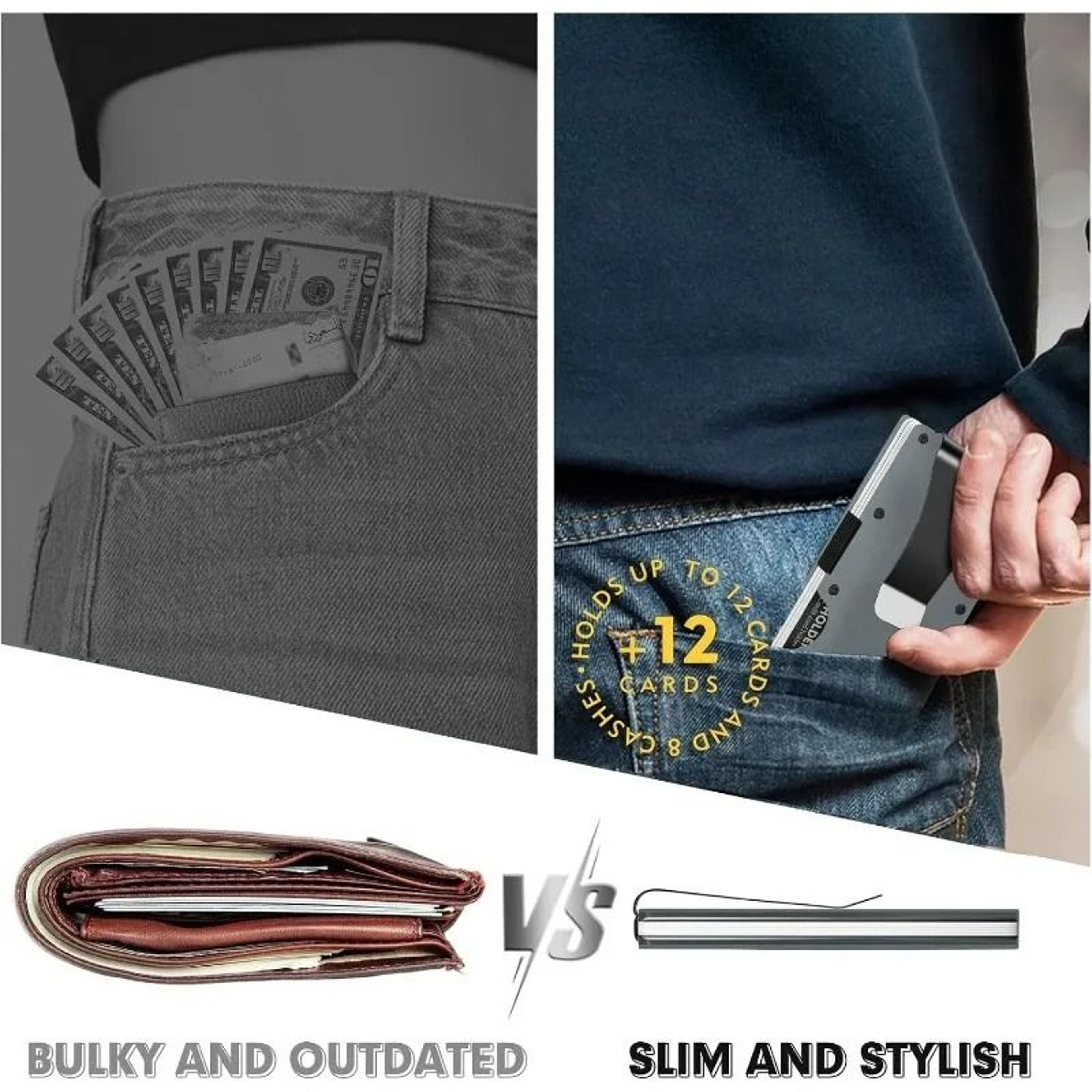 Slim Mens Card Holder Wallet Lightweight Minimalist Credit Card Case 4