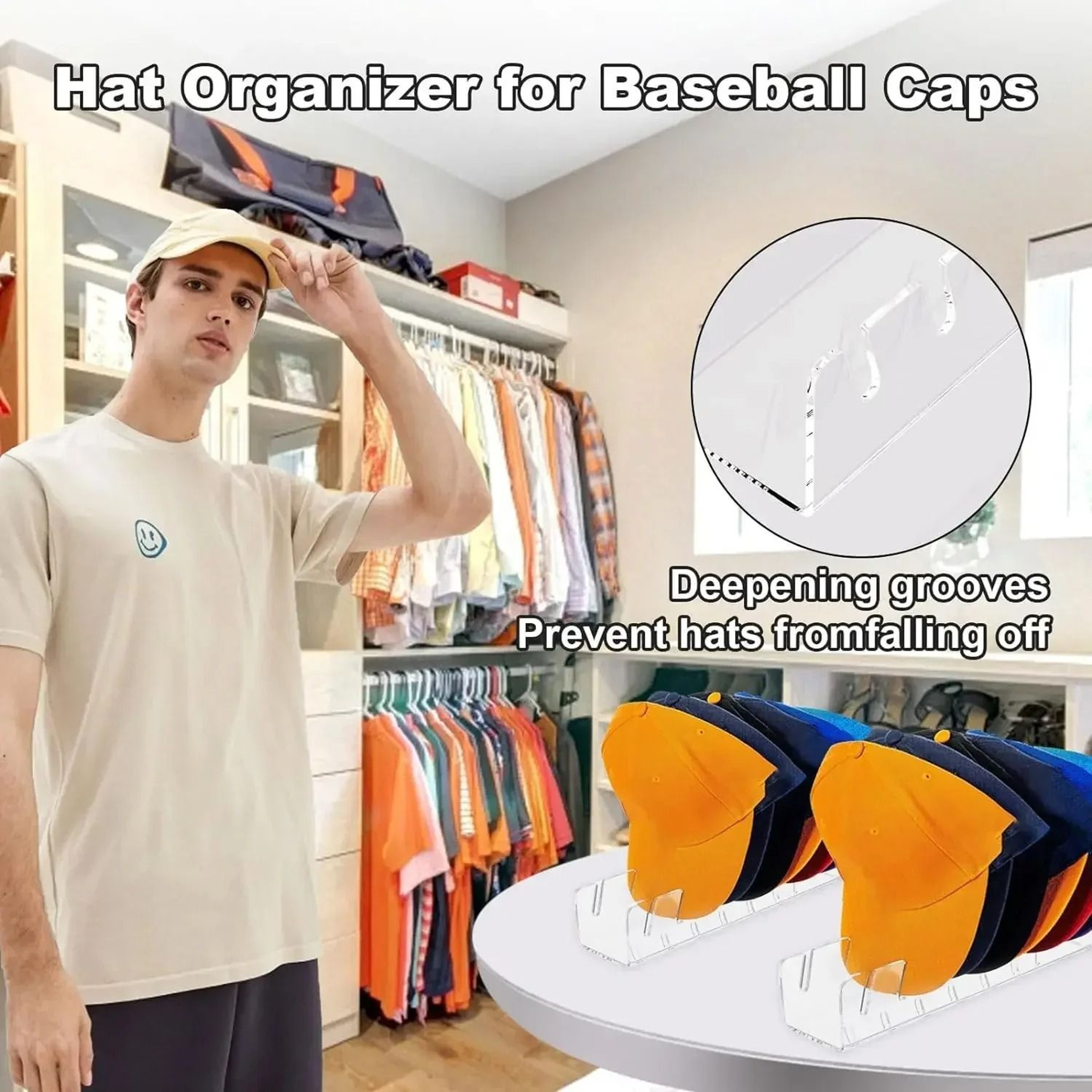Acrylic Hat Storage Rack Baseball Cap Display Holder For Home And Store 6