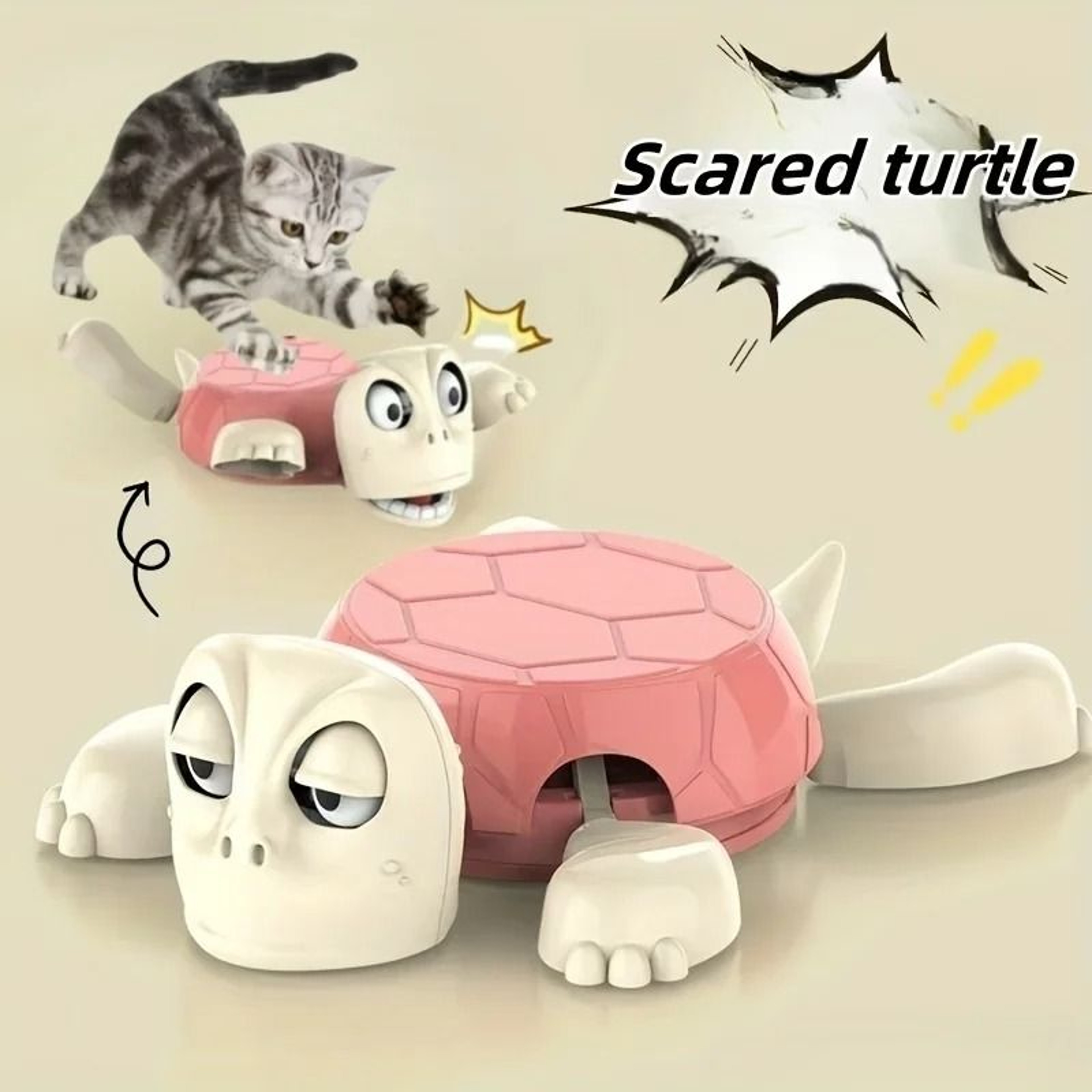 Interactive Spring Turtle Cat Toy No Battery Desktop Pet Toy 2
