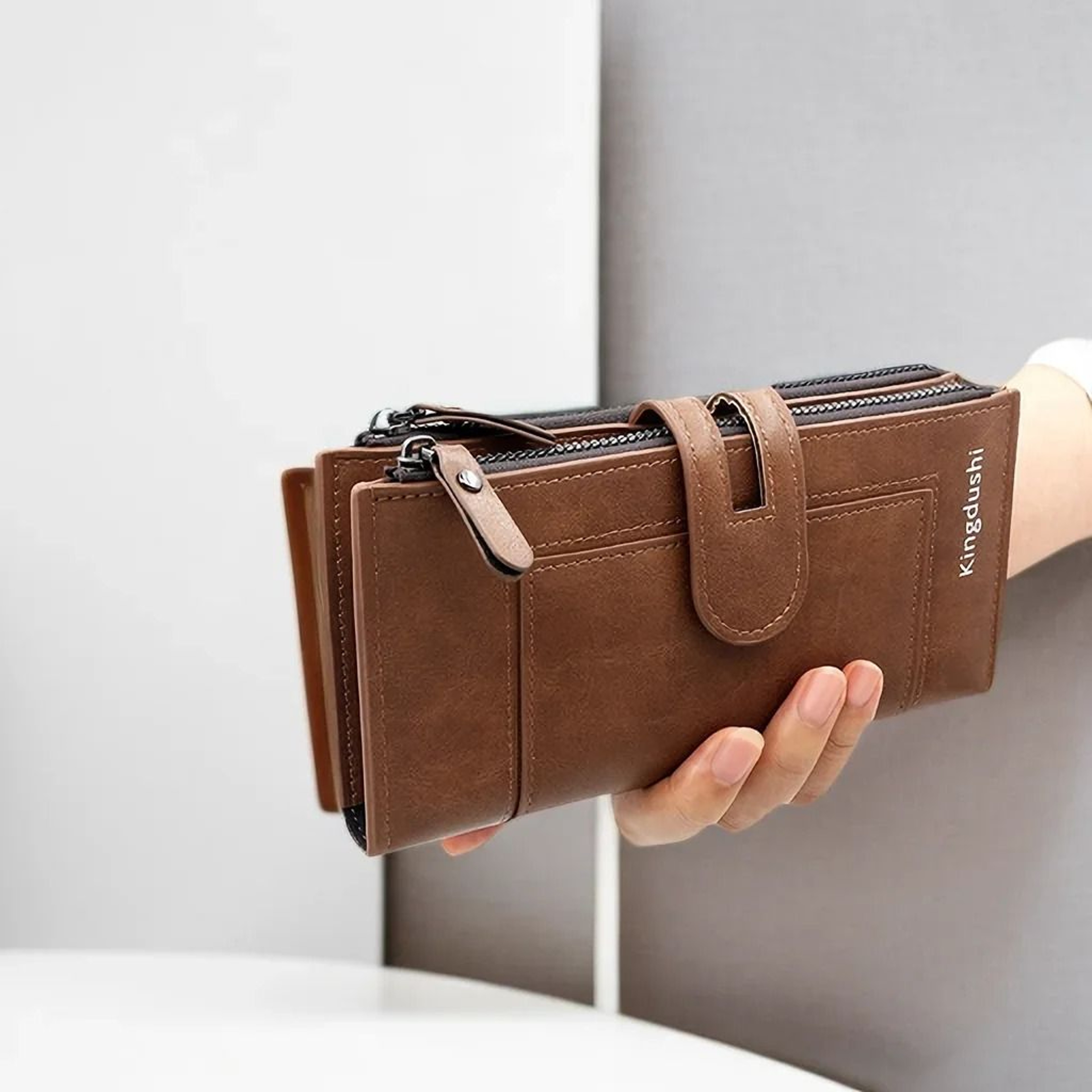 Womens Long Zipper Wallet Large Capacity Phone And Card Organizer 7