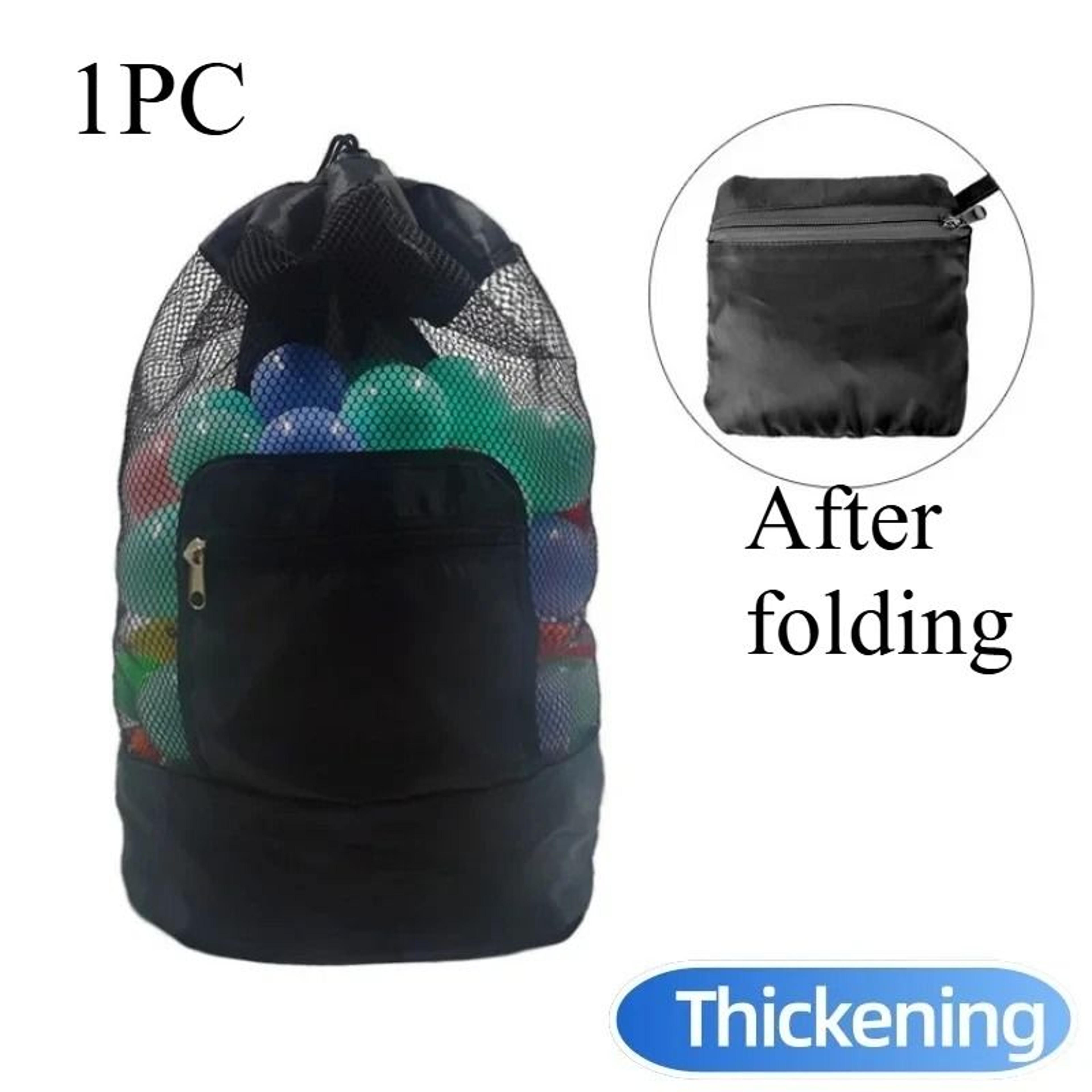 Foldable Mesh Beach Toy Bag Drawstring Travel Storage Backpack 4
