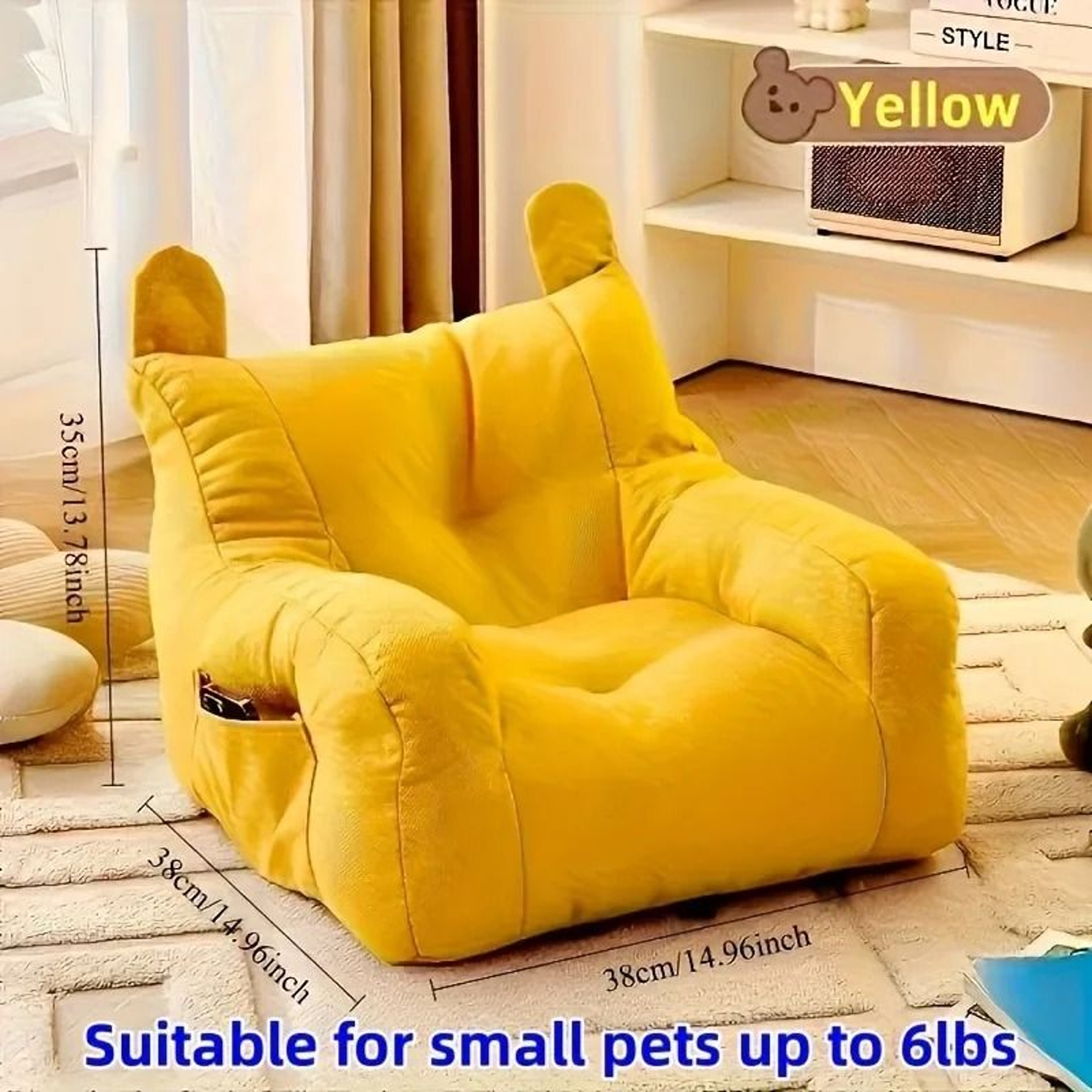 Cartoon Cat Sofa Bed Cozy Indoor Pet Couch With Washable Cover 7