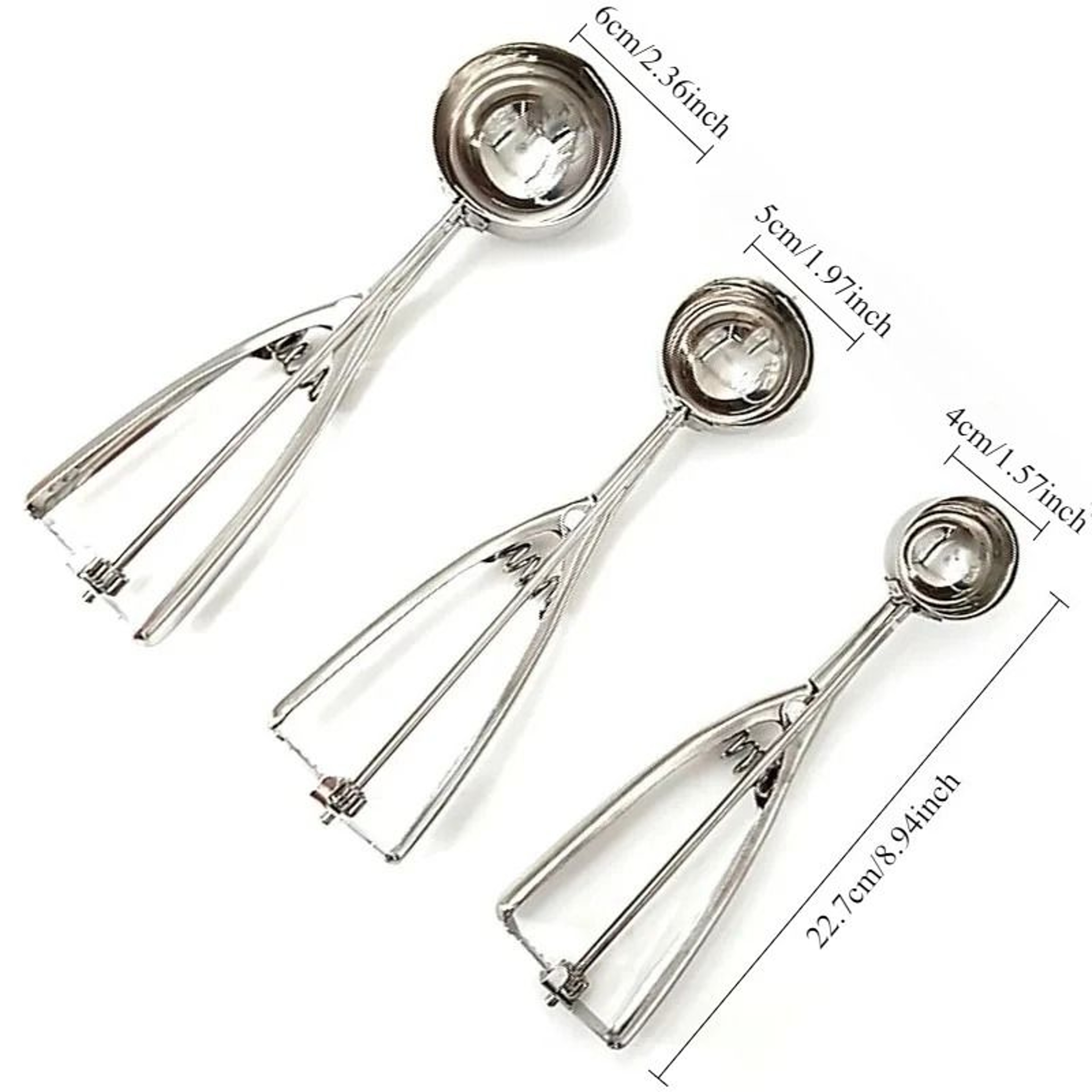 Stainless Steel Ice Cream Scoop Digging Spoon For Desserts And Fruit 6