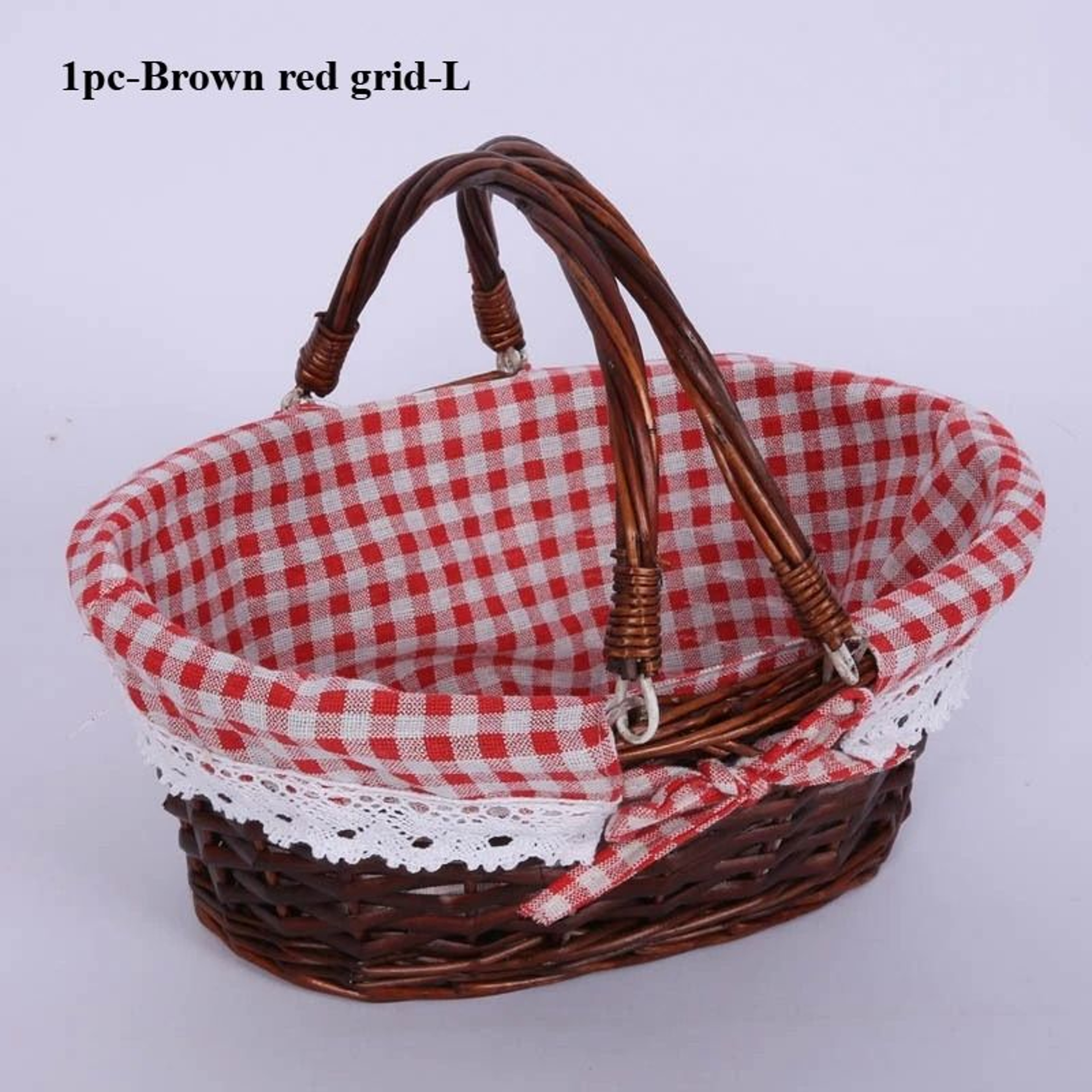 Handwoven Picnic Basket Portable Outdoor Storage Carrier 3