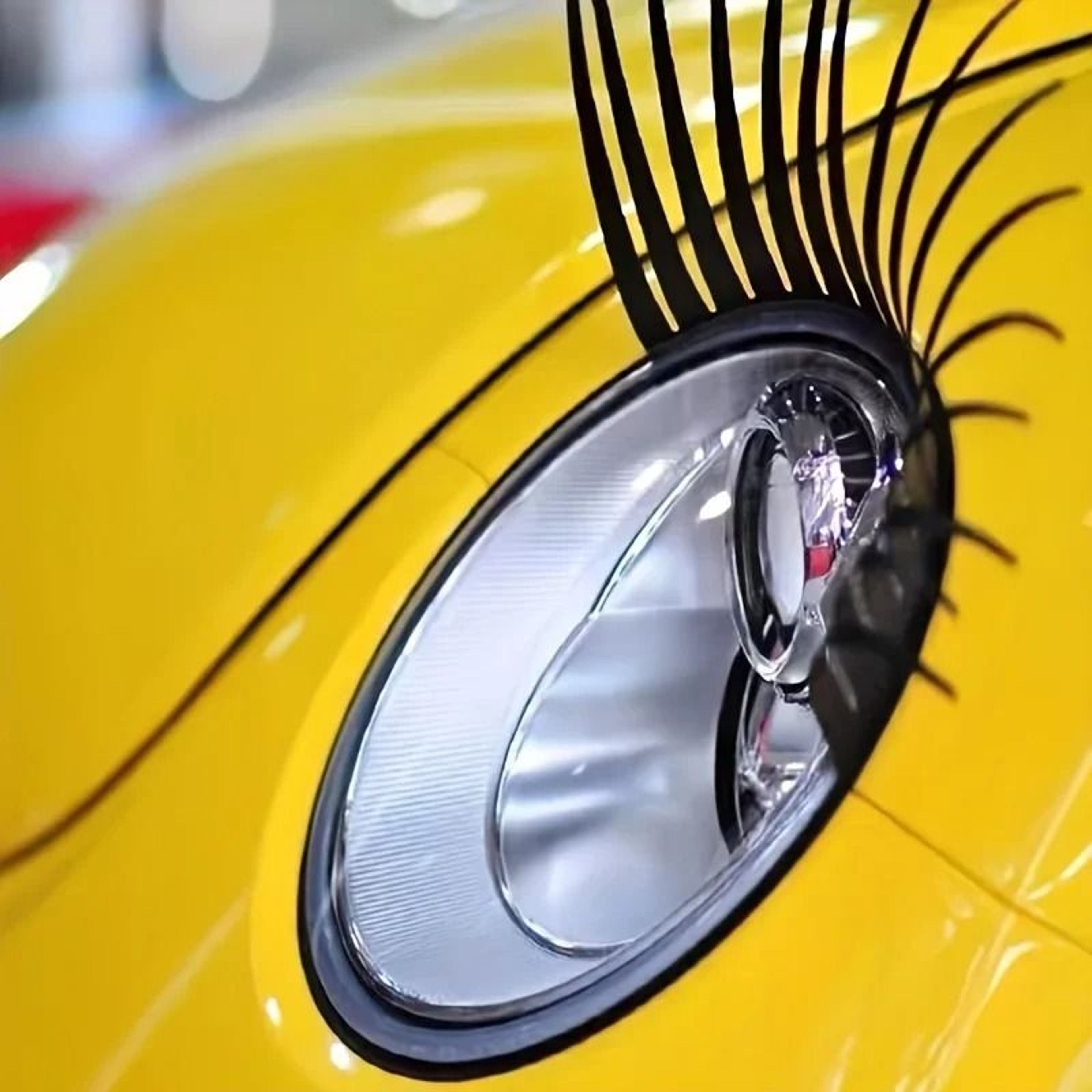 3D Car Headlight Eyelash Stickers Self Adhesive Headlight Decor 2