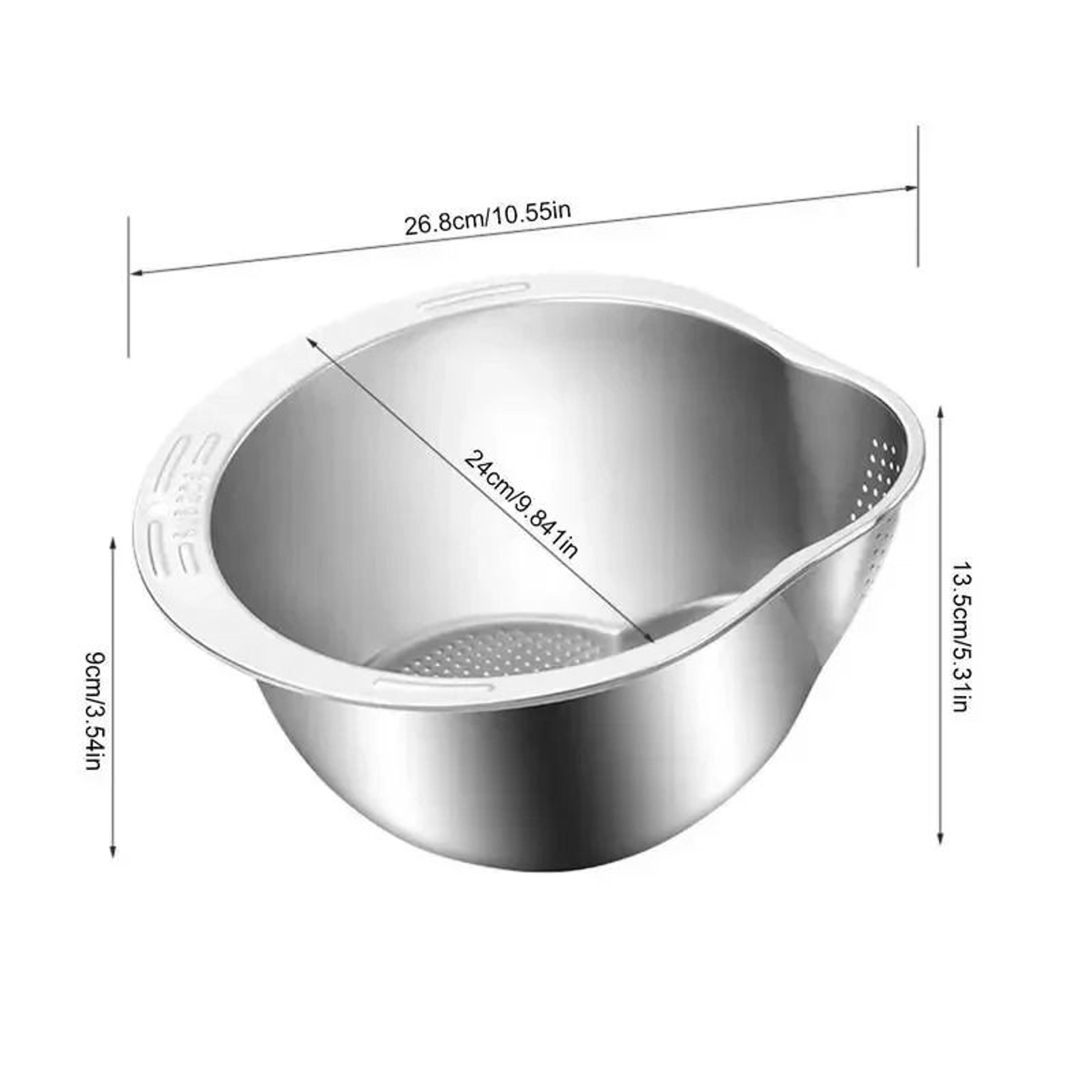 Stainless Steel Rice Washer Strainer Bowl 304 Kitchen Colander 4