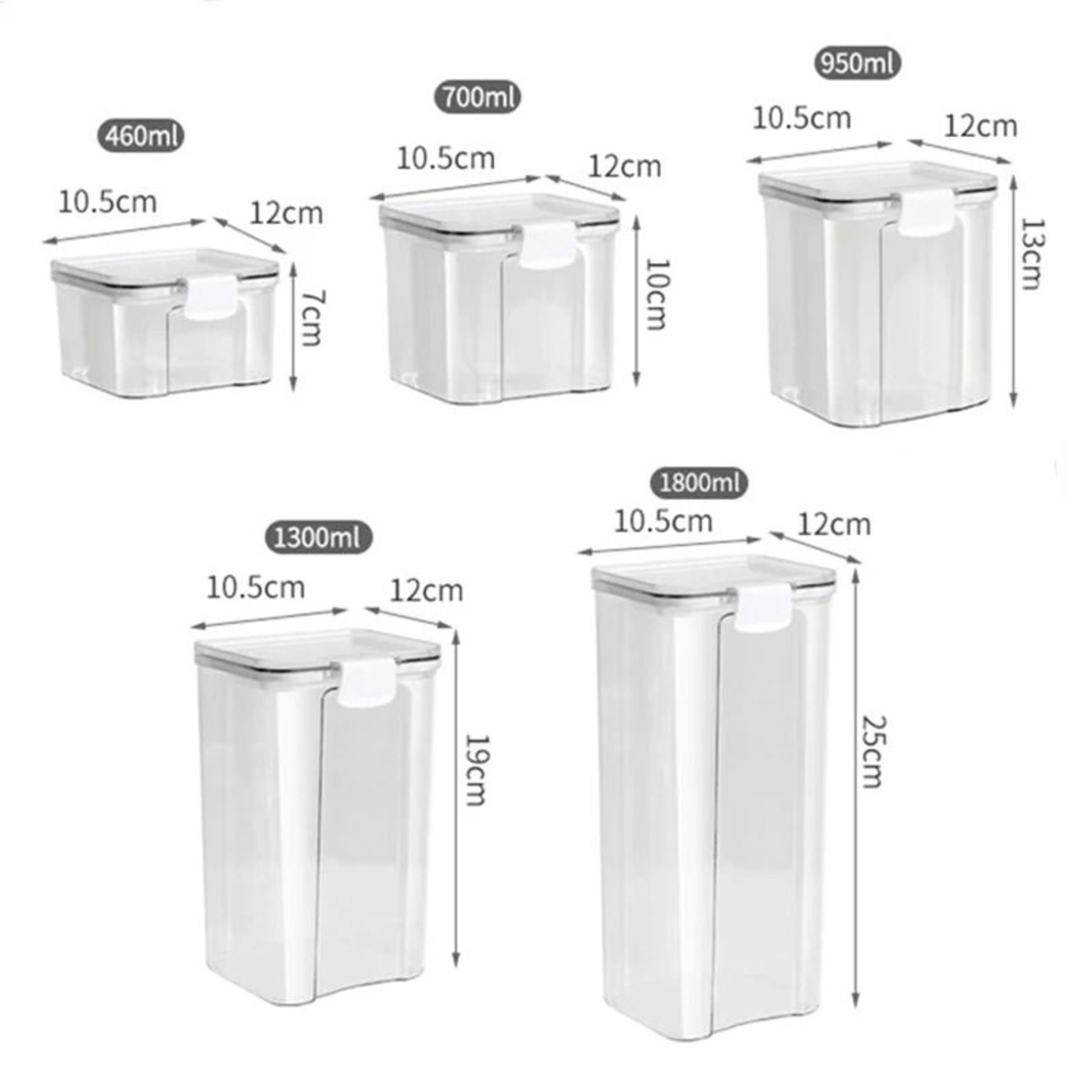 Sealed Kitchen Grain Storage Jars Moisture Proof Plastic Food Organizer Set 1