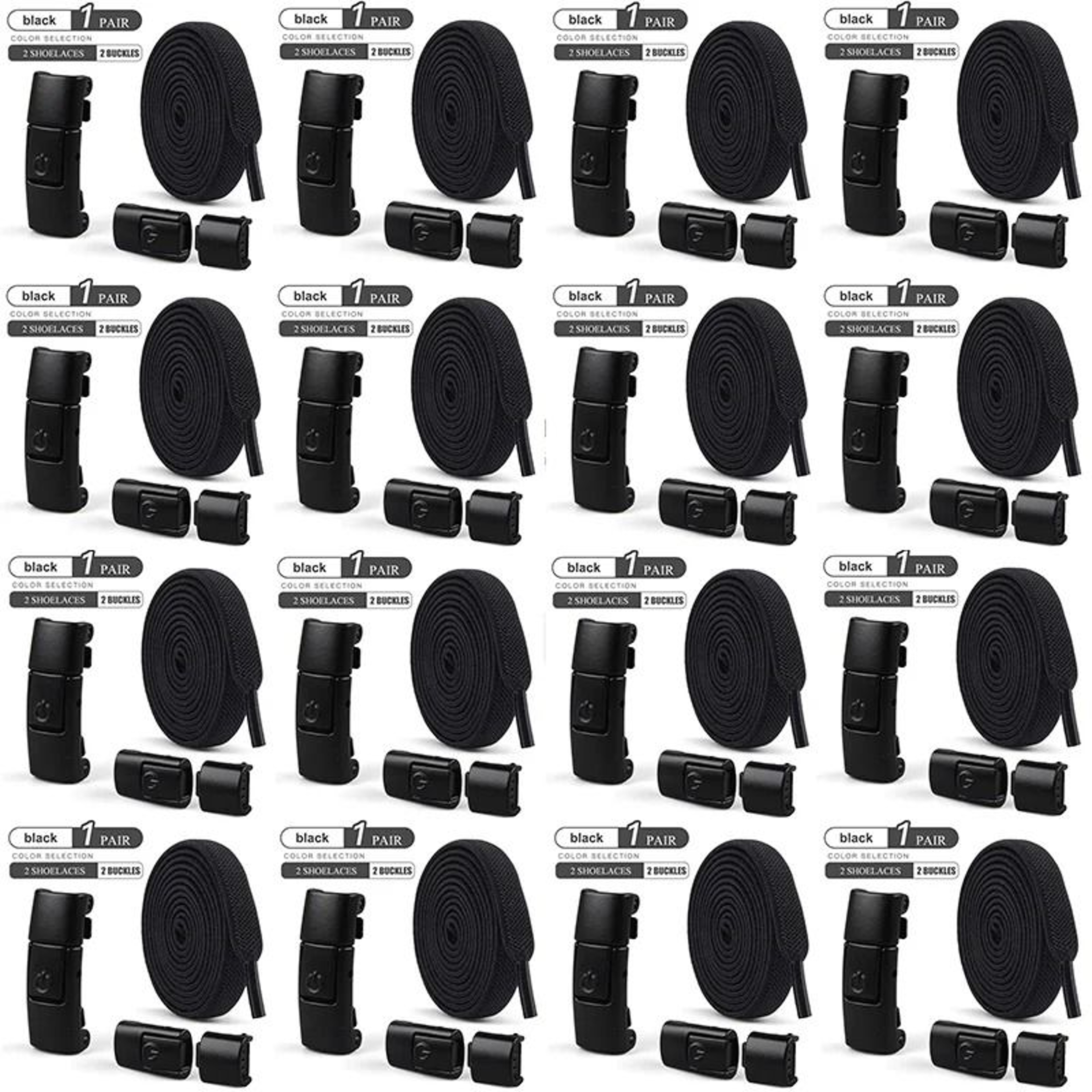 No Tie Elastic Shoelaces Press Lock 100cm Flat Shoe Laces For Kids And Adults 16