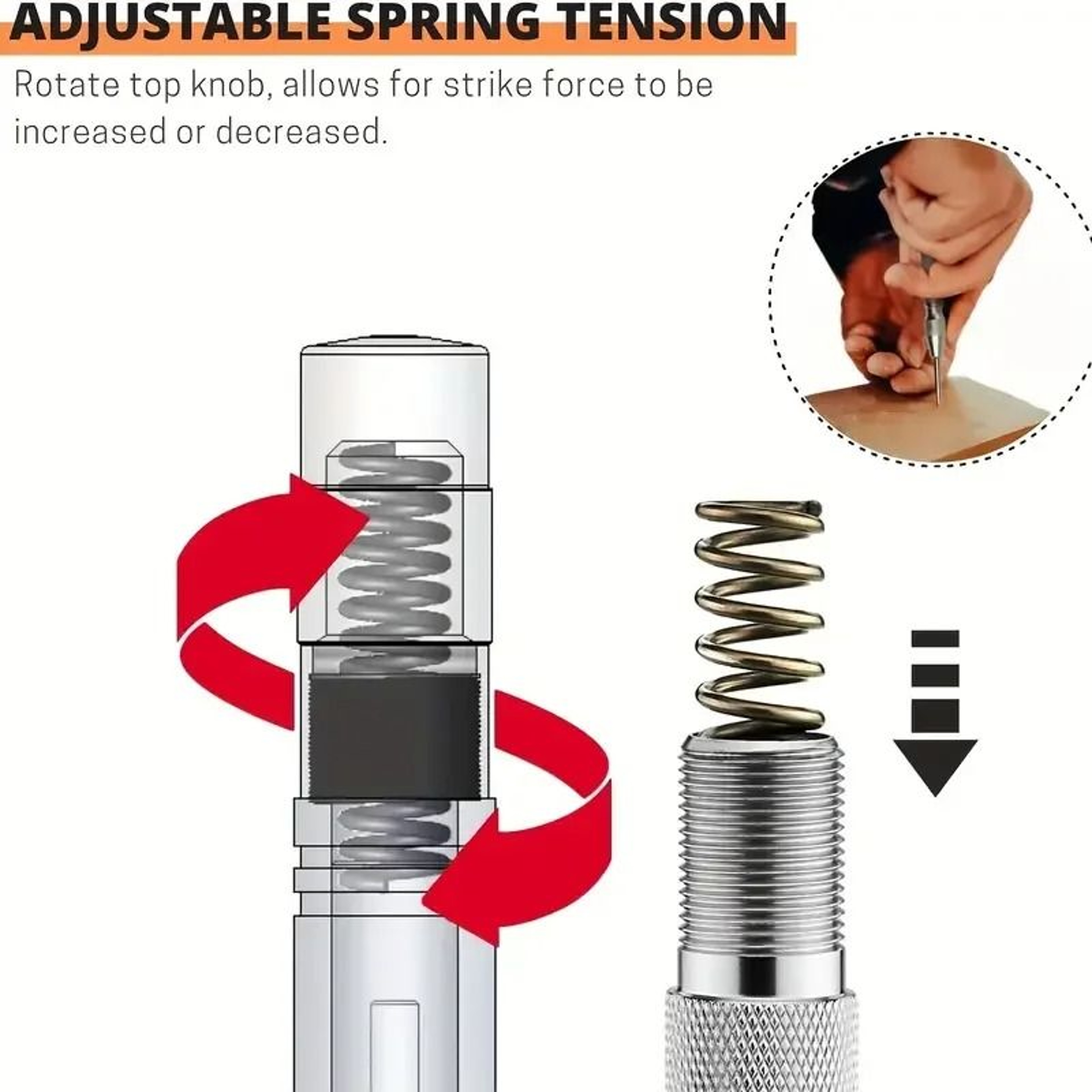 Automatic Center Punch Spring Loaded Hole Marker Tool 7
