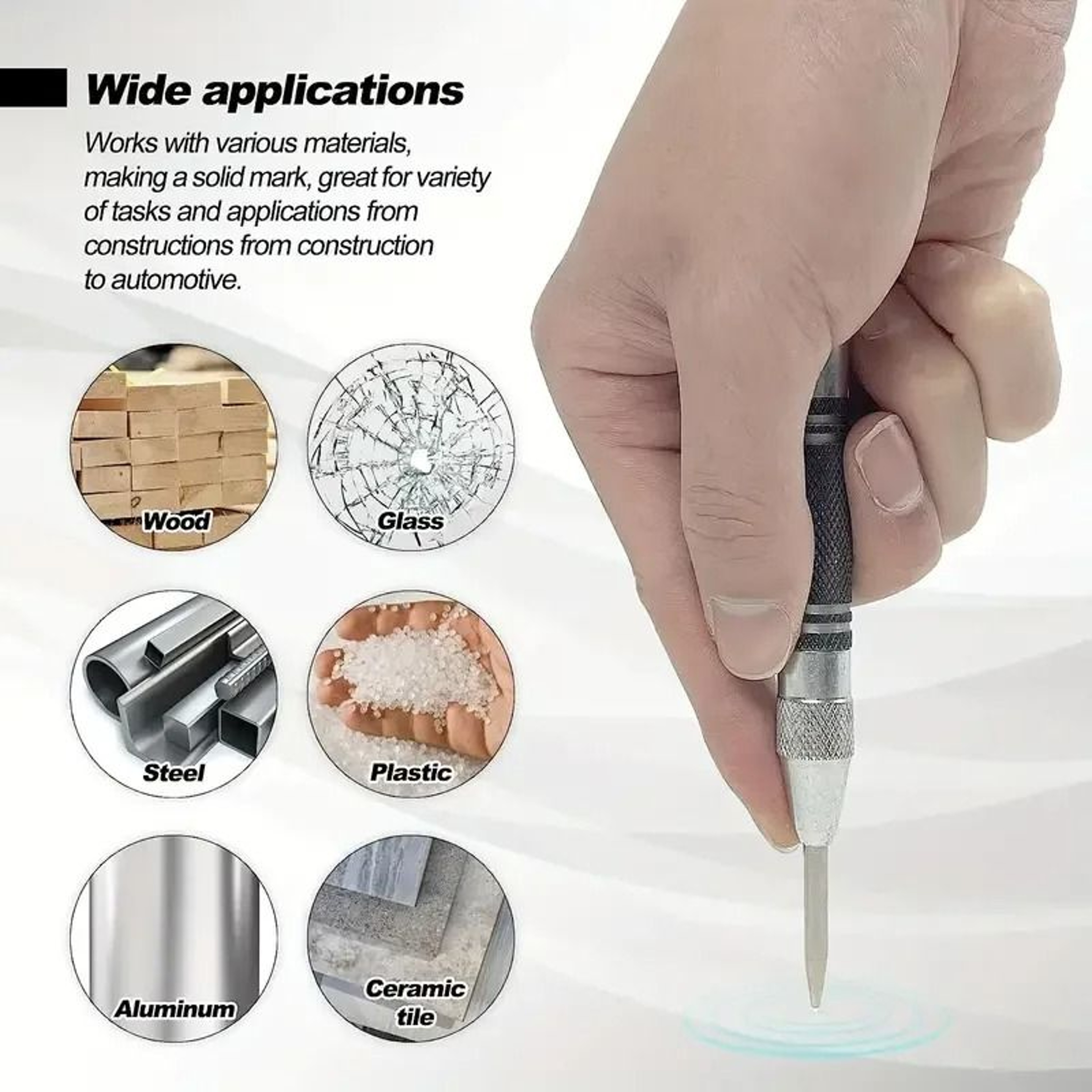 Automatic Center Punch Spring Loaded Hole Marker Tool 8