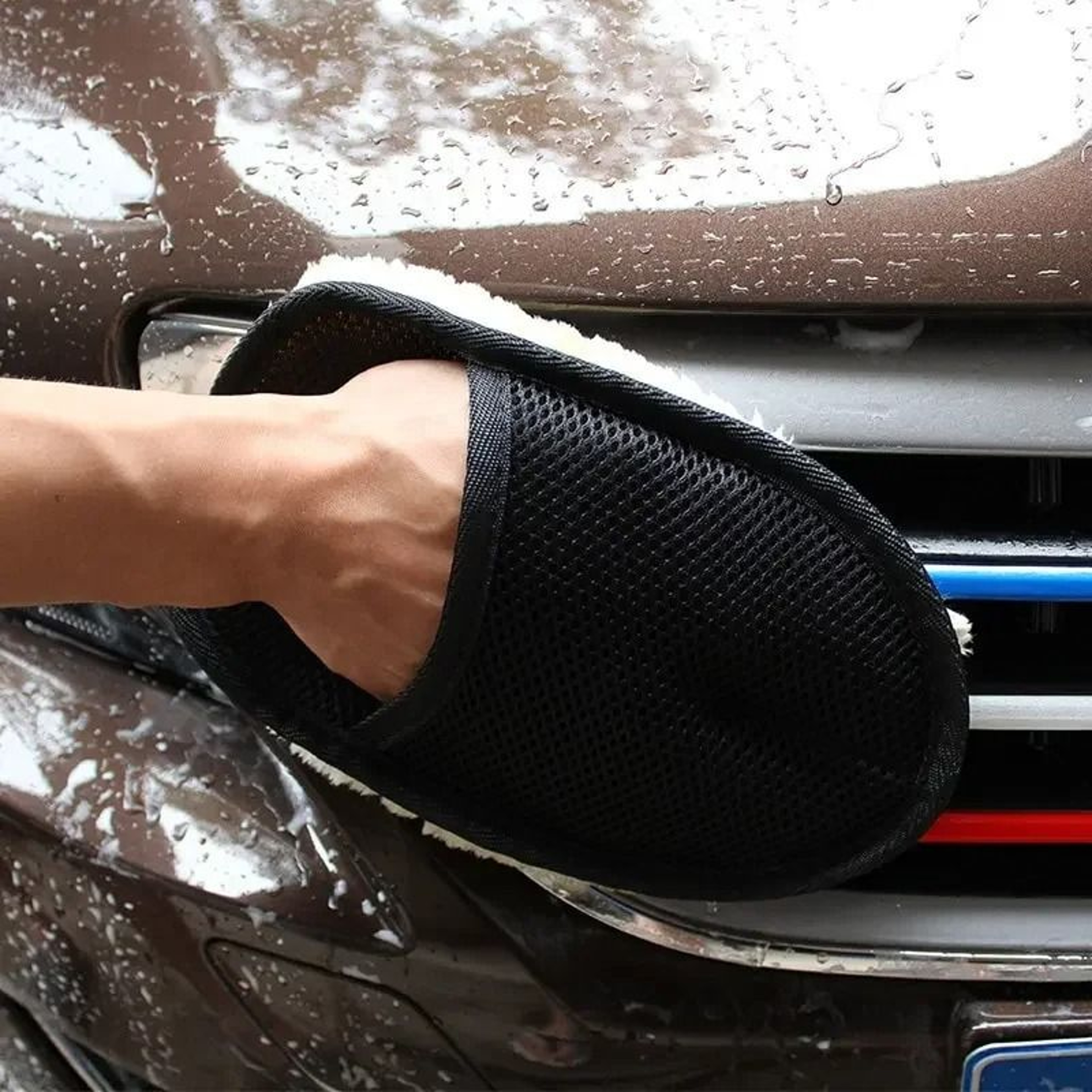 Plush Imitation Wool Car Wash Glove Thick Microfiber Cleaning Mitt 10