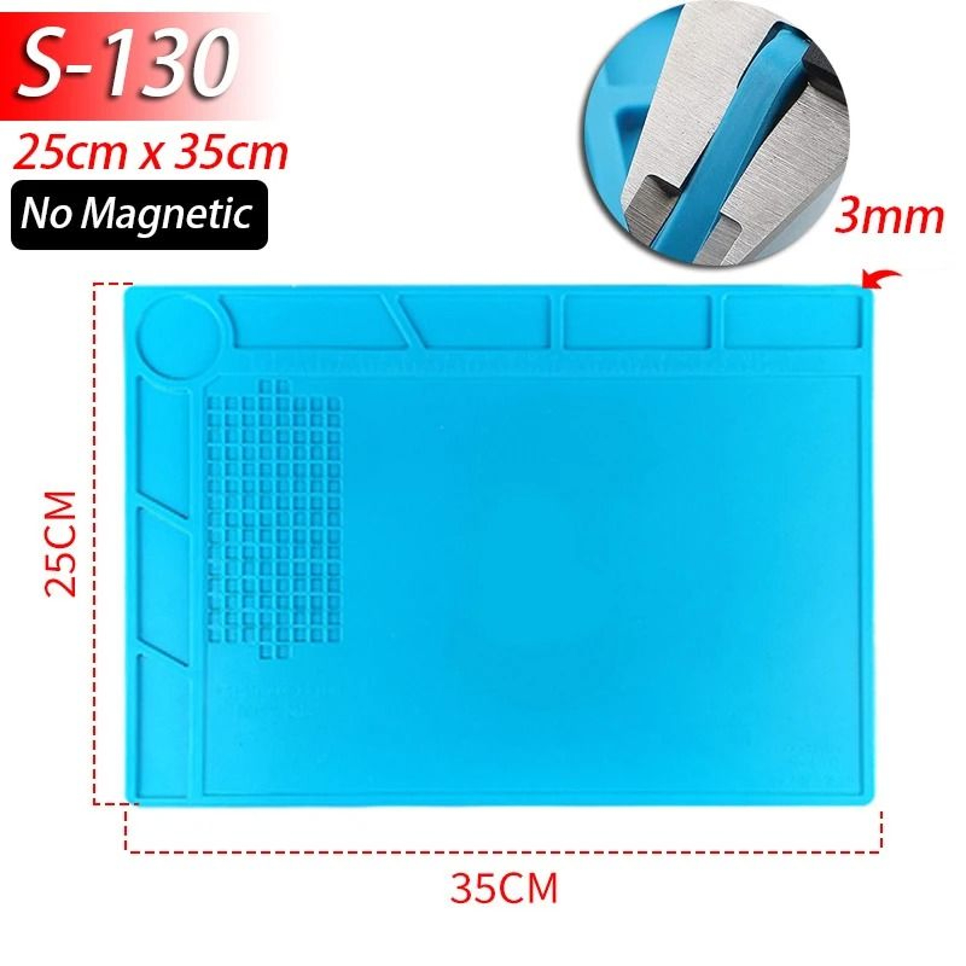 Heat Resistant Silicone Soldering Station Work Mat Anti Static Repair Pad 4