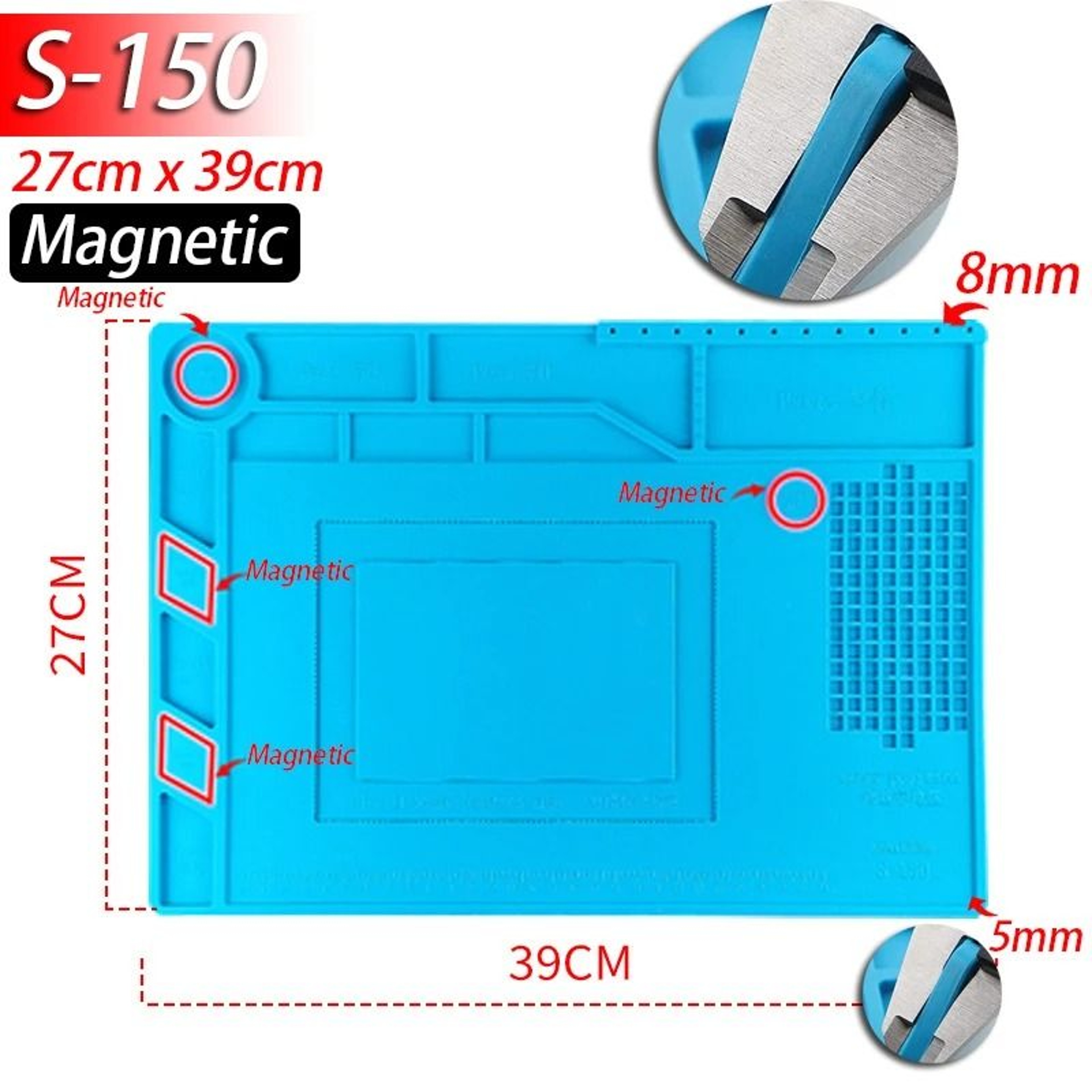 Heat Resistant Silicone Soldering Station Work Mat Anti Static Repair Pad 6