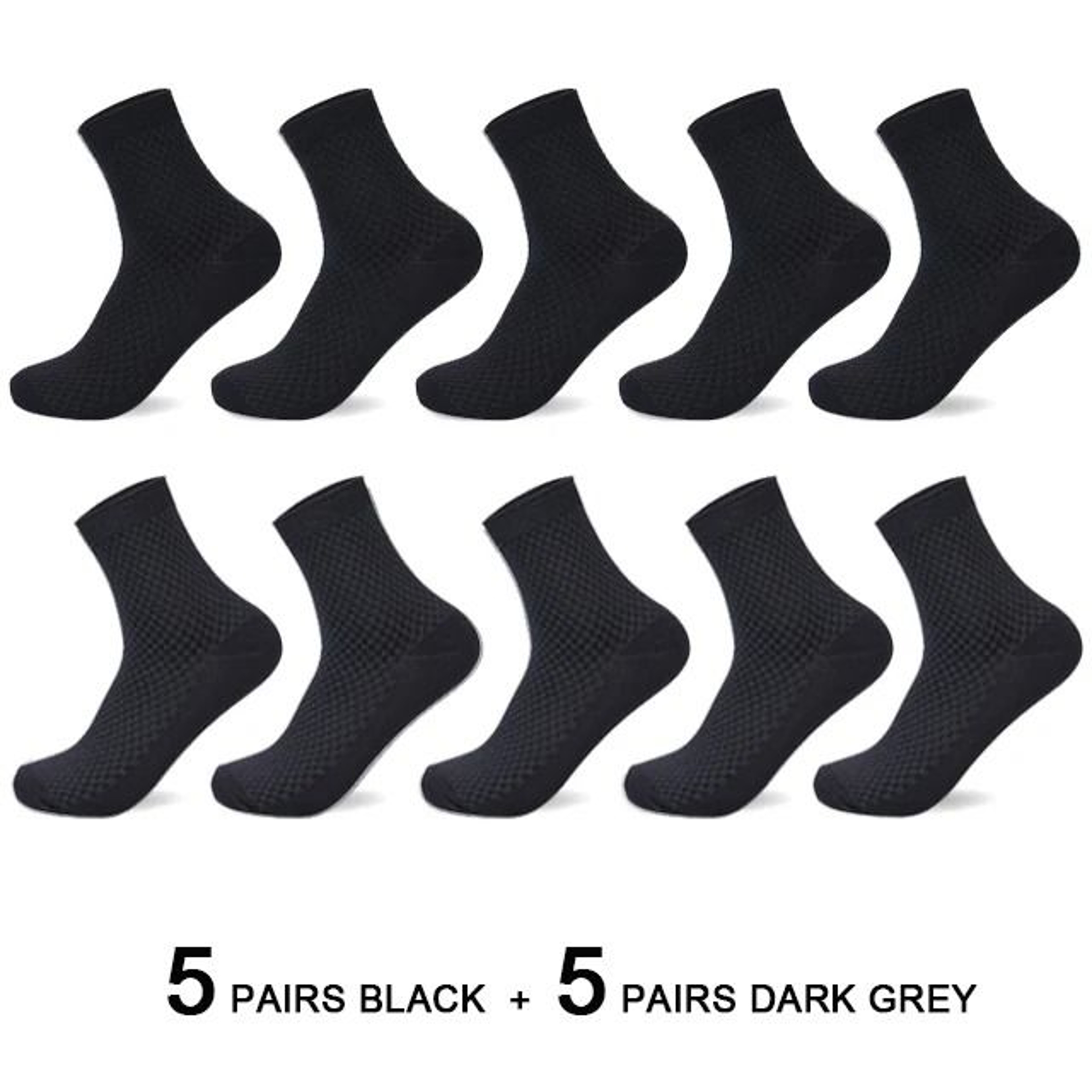 Mens Bamboo Fiber Compression Dress Socks 10 Pair Set 1