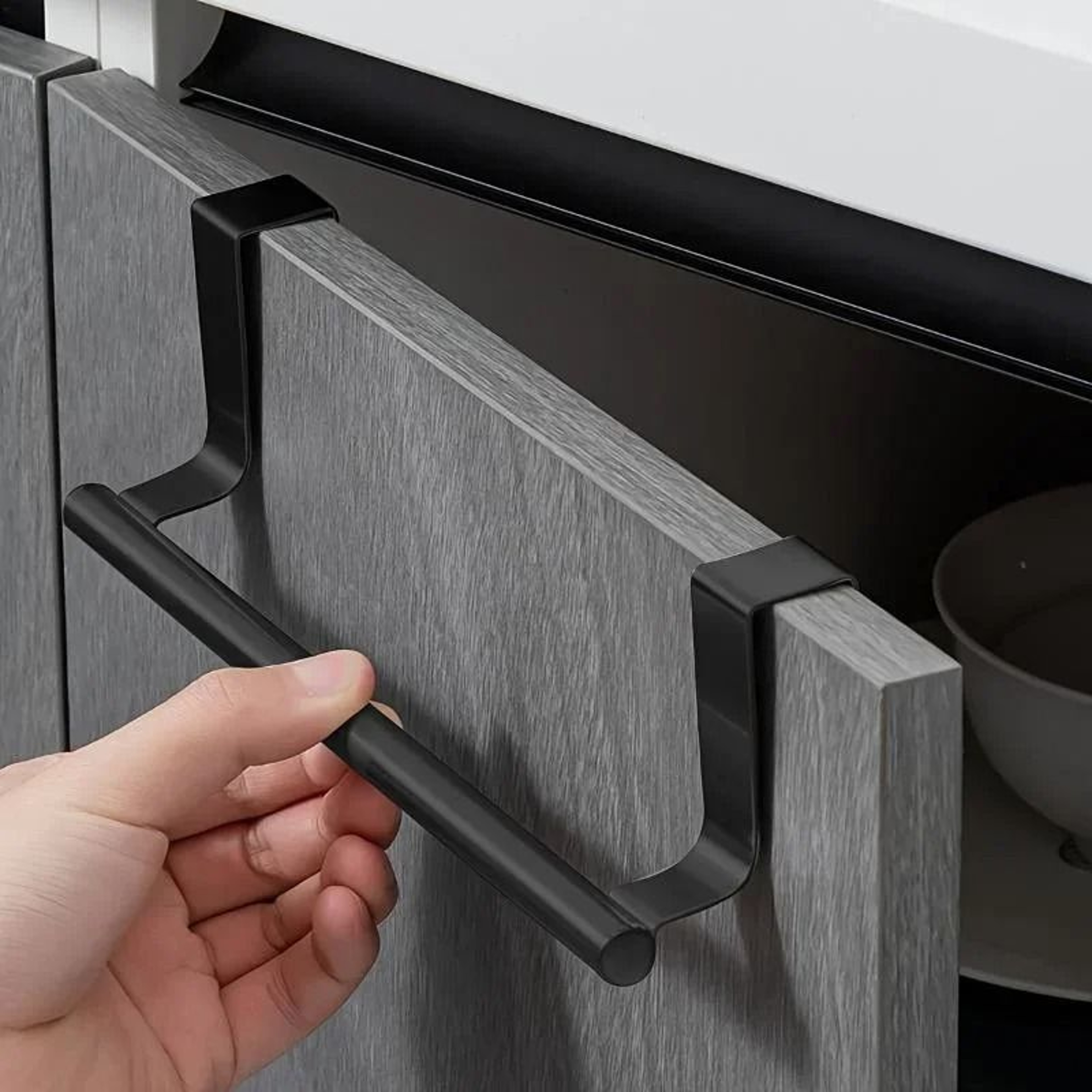 Over Cabinet Towel Rack Punch Free Bathroom Towel Organizer 0
