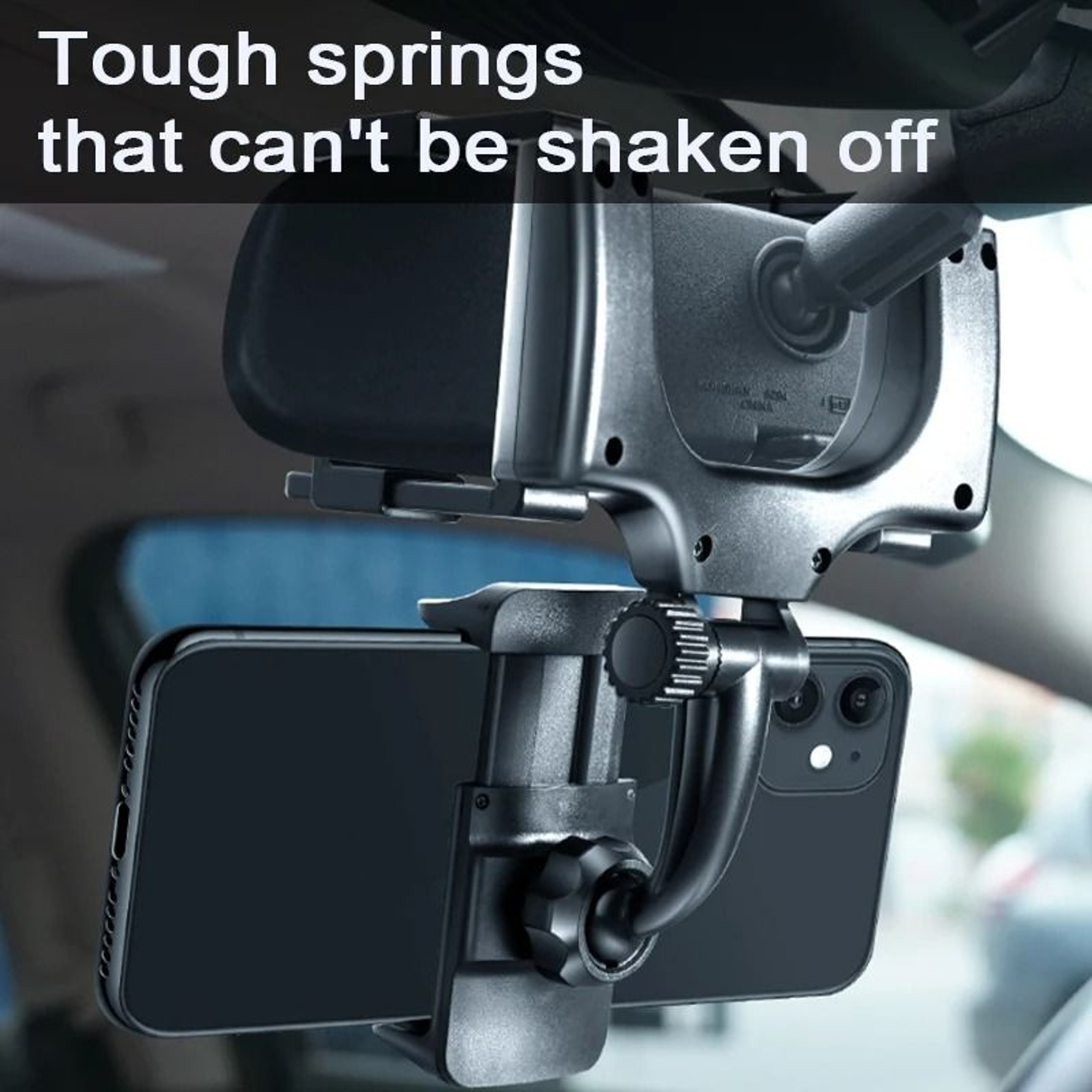 SEAMETAL Rearview Mirror Phone Holder Adjustable Car Phone Mount For Hands Free Driving 4
