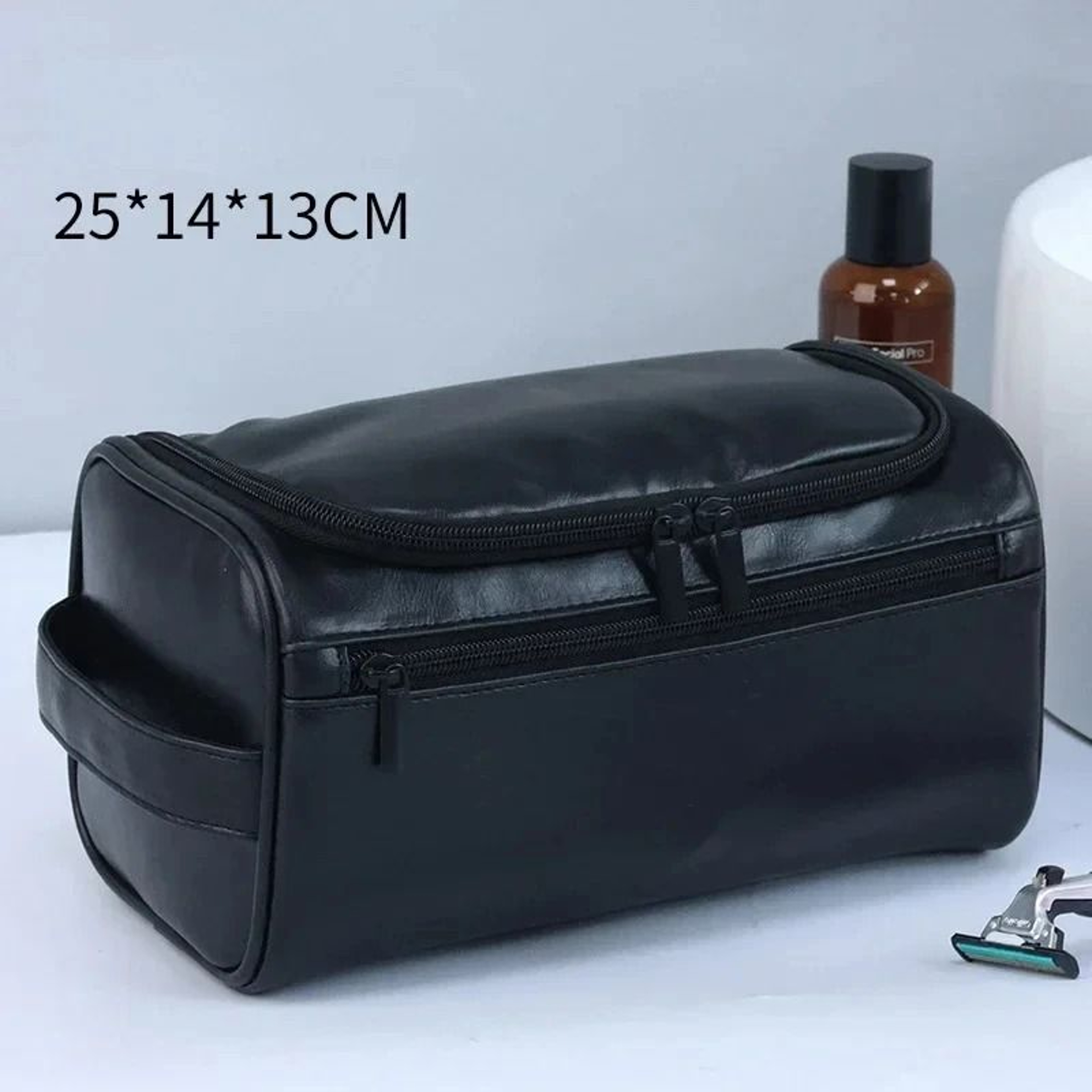 Leather Hanging Toiletry Bag Travel Dopp Kit For Men And Women 4