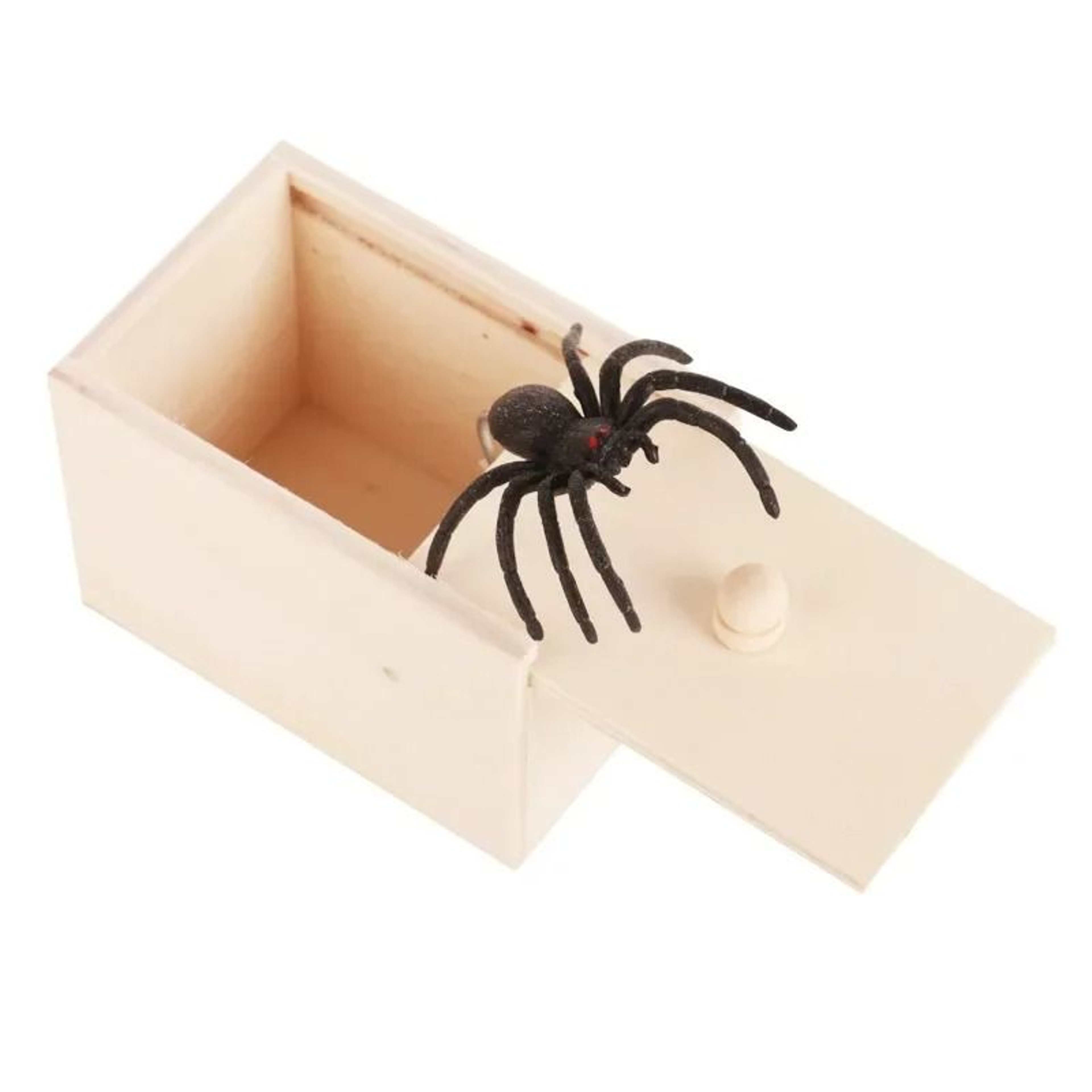 Wooden Spider Prank Box Funny Scare Trick Gift Toy 0