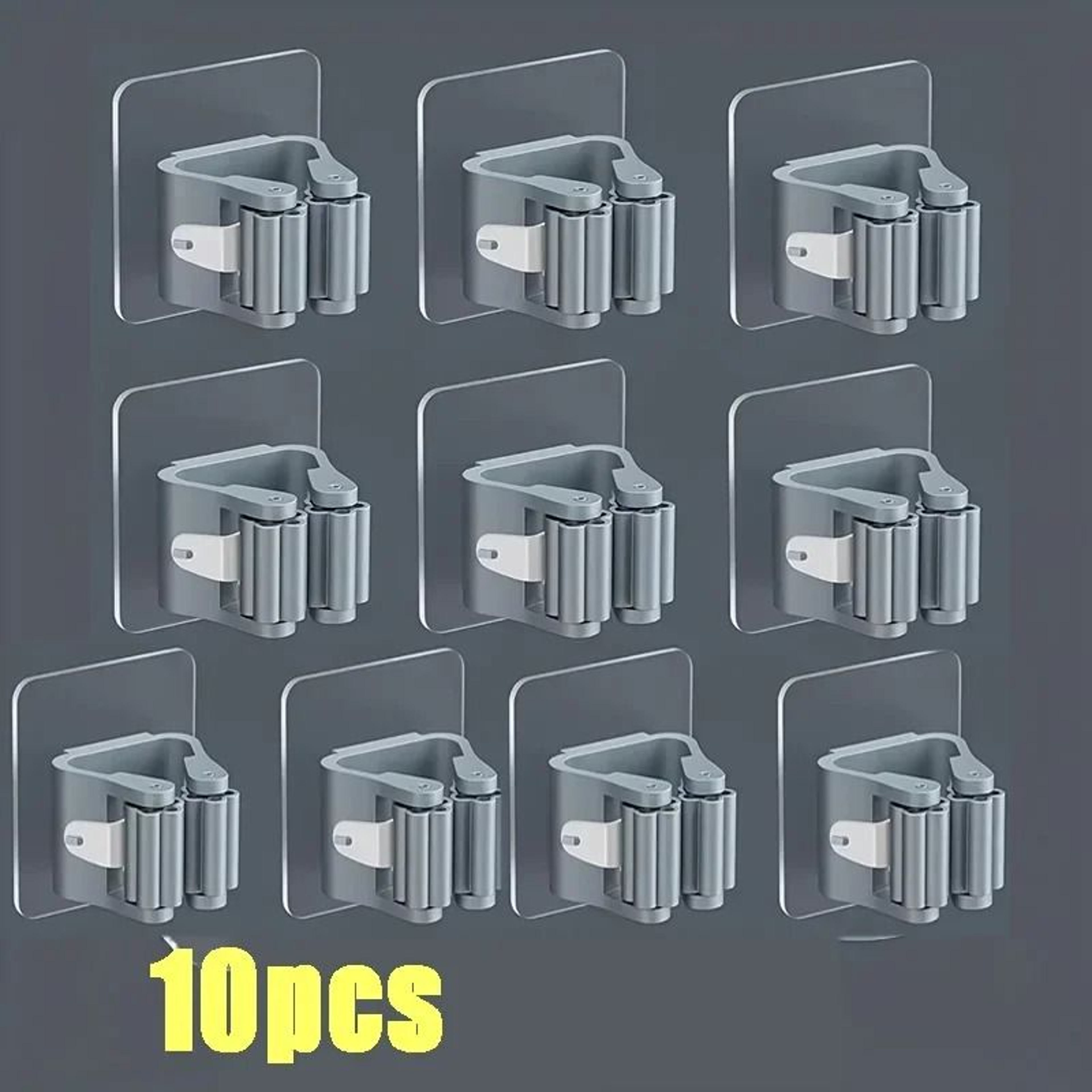Self Adhesive Mop Holder Wall Mounted Broom Organizer Hook 10