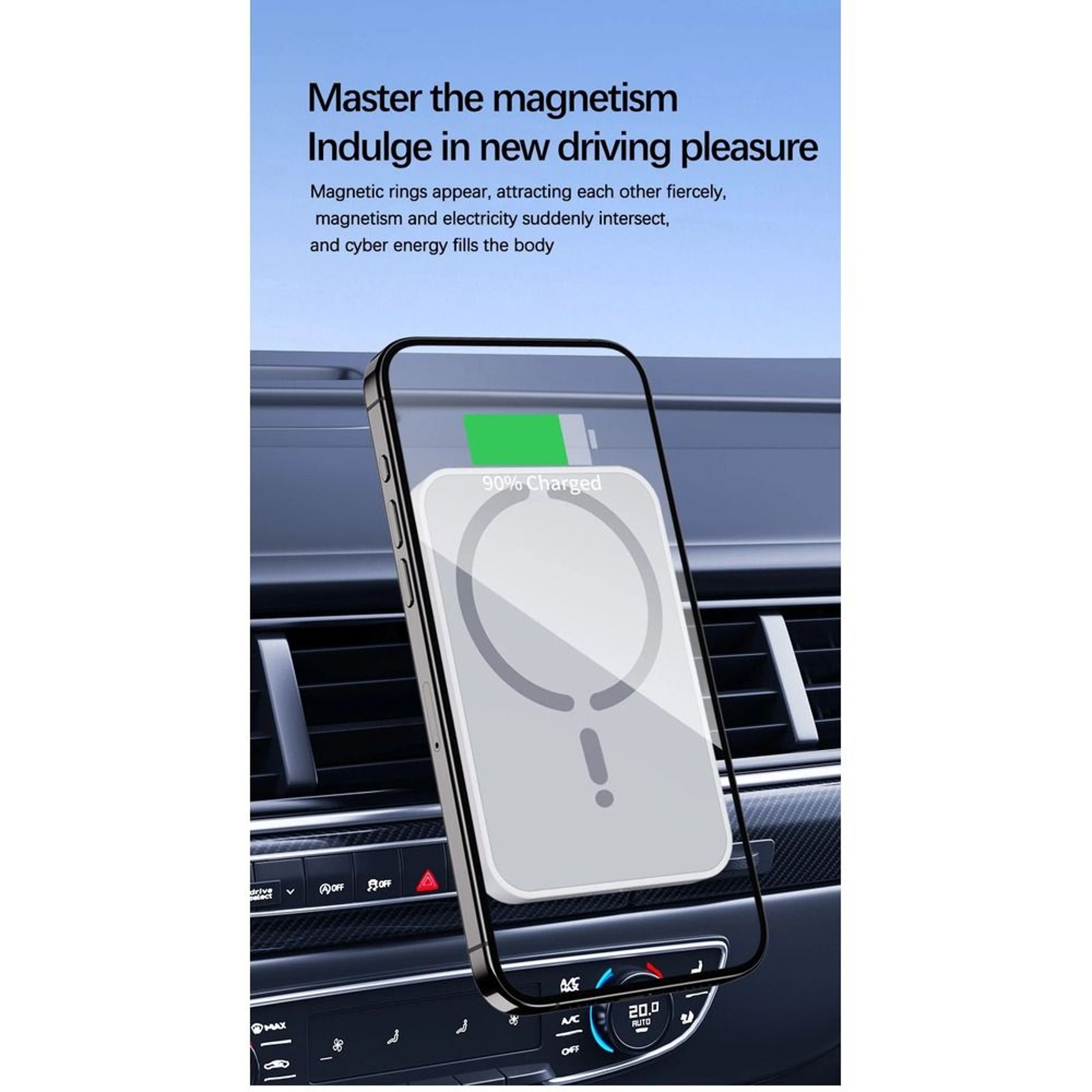 Magnetic Car Wireless Charger 15W MagSafe Phone Holder Fast Charging Mount 4