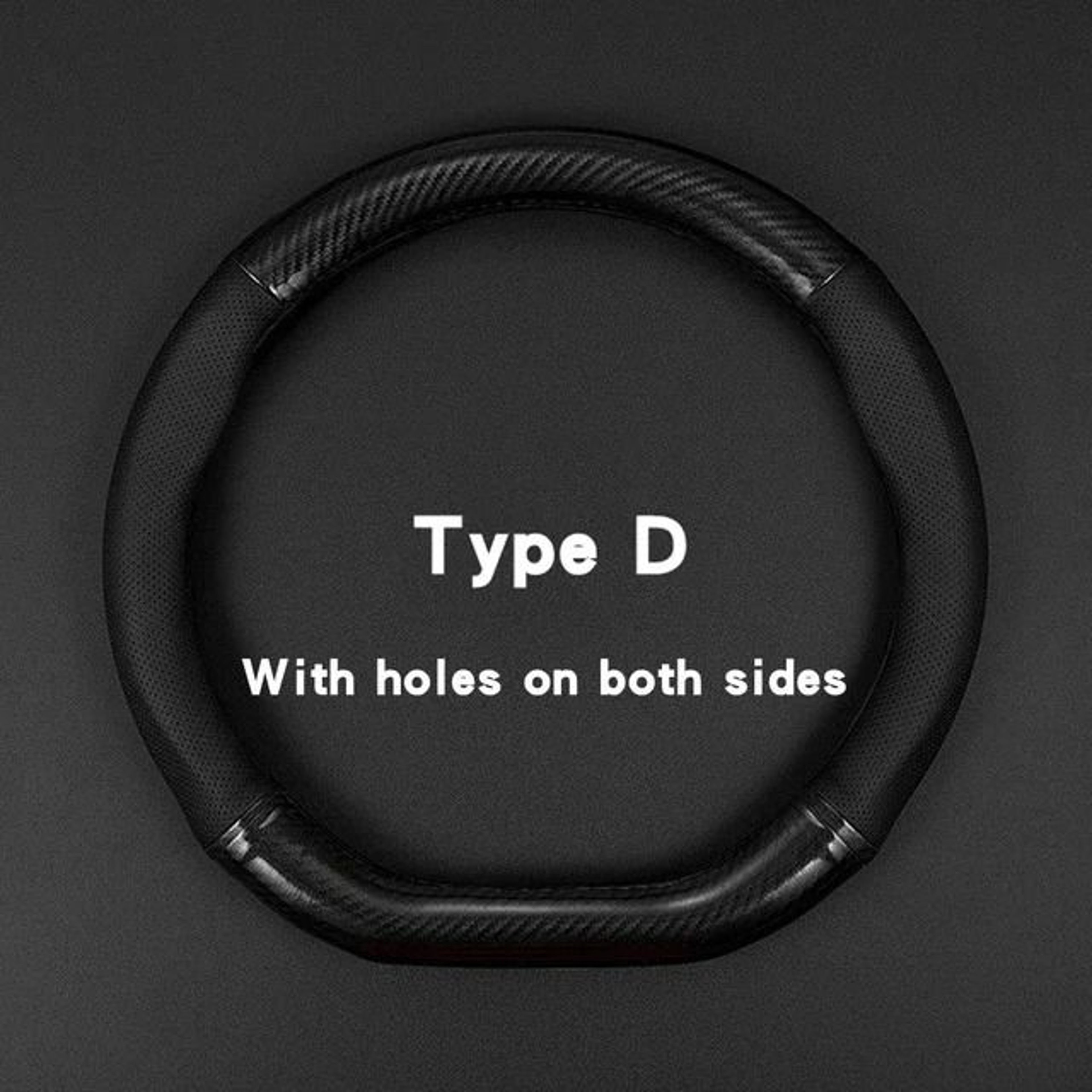Carbon Fiber Leather Car Steering Wheel Cover Anti Slip Universal Fit 1