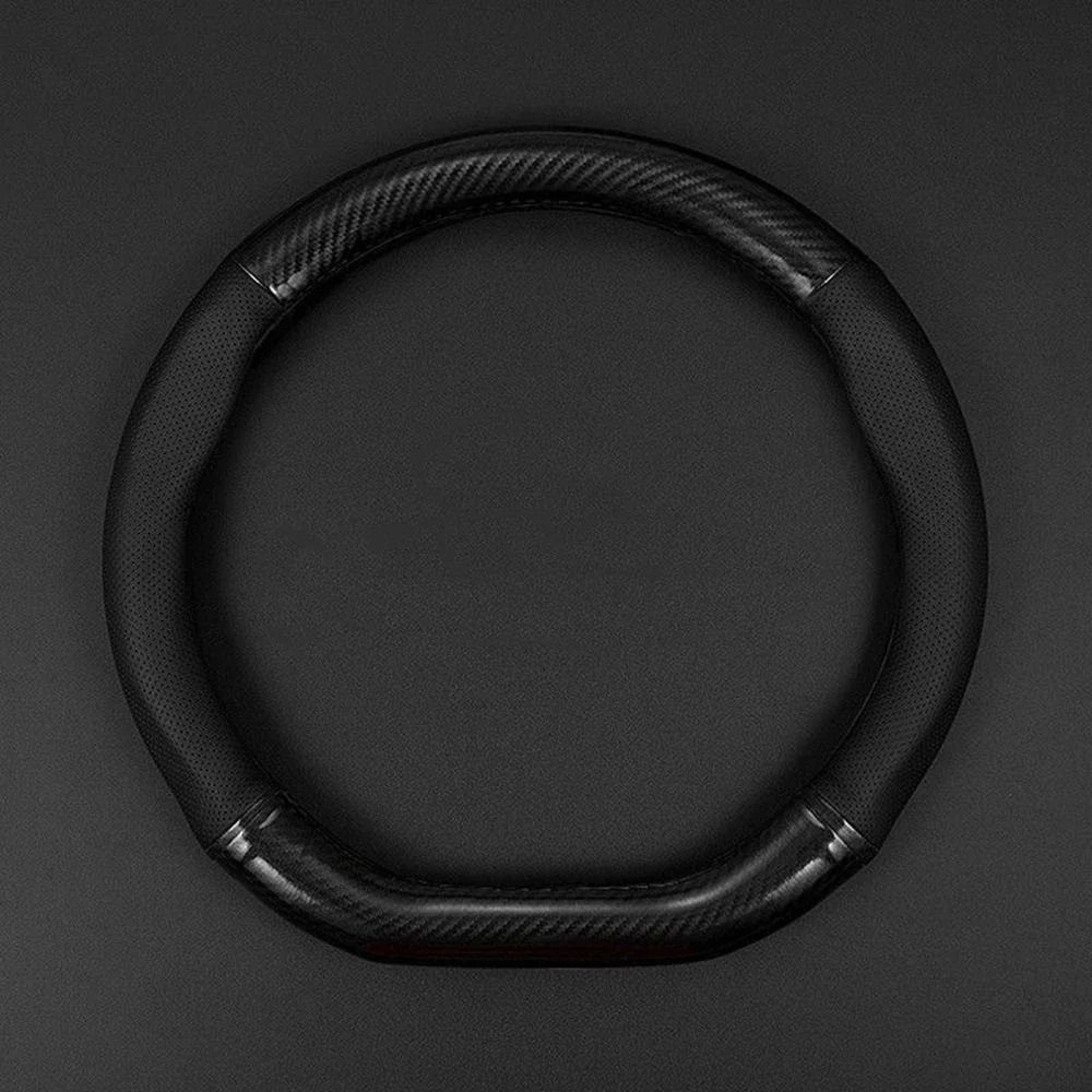Carbon Fiber Leather Car Steering Wheel Cover Anti Slip Universal Fit 4