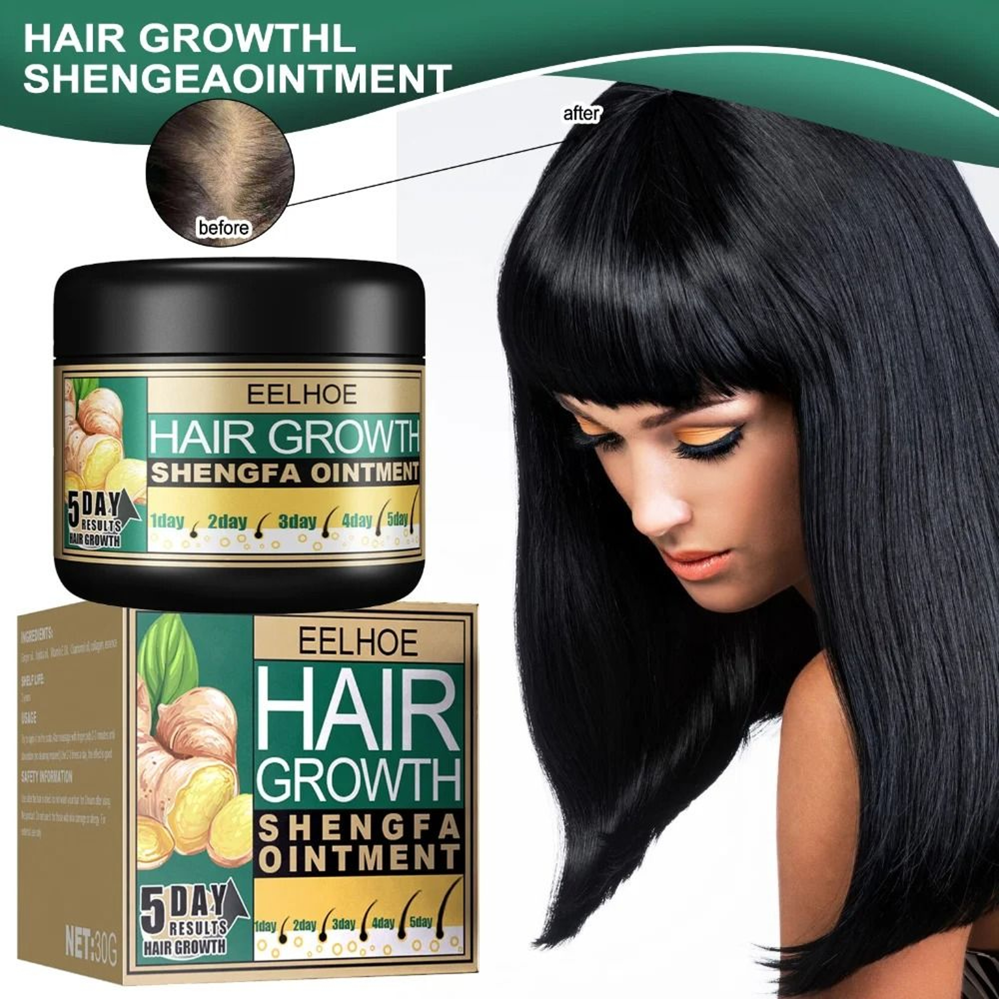 Ginger Hair Growth Cream Scalp Massage Treatment For Thicker Smoother Hair 1