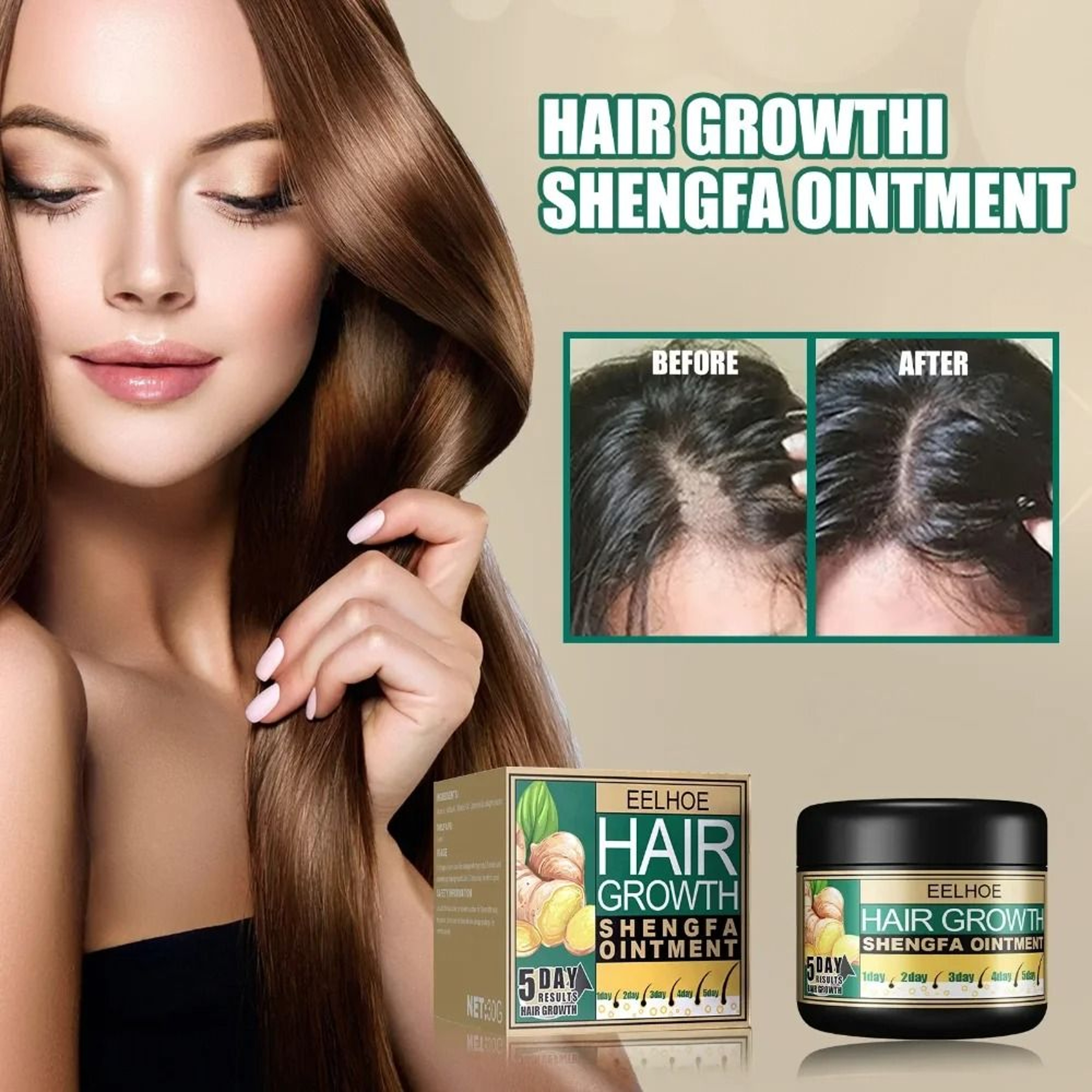 Ginger Hair Growth Cream Scalp Massage Treatment For Thicker Smoother Hair 3