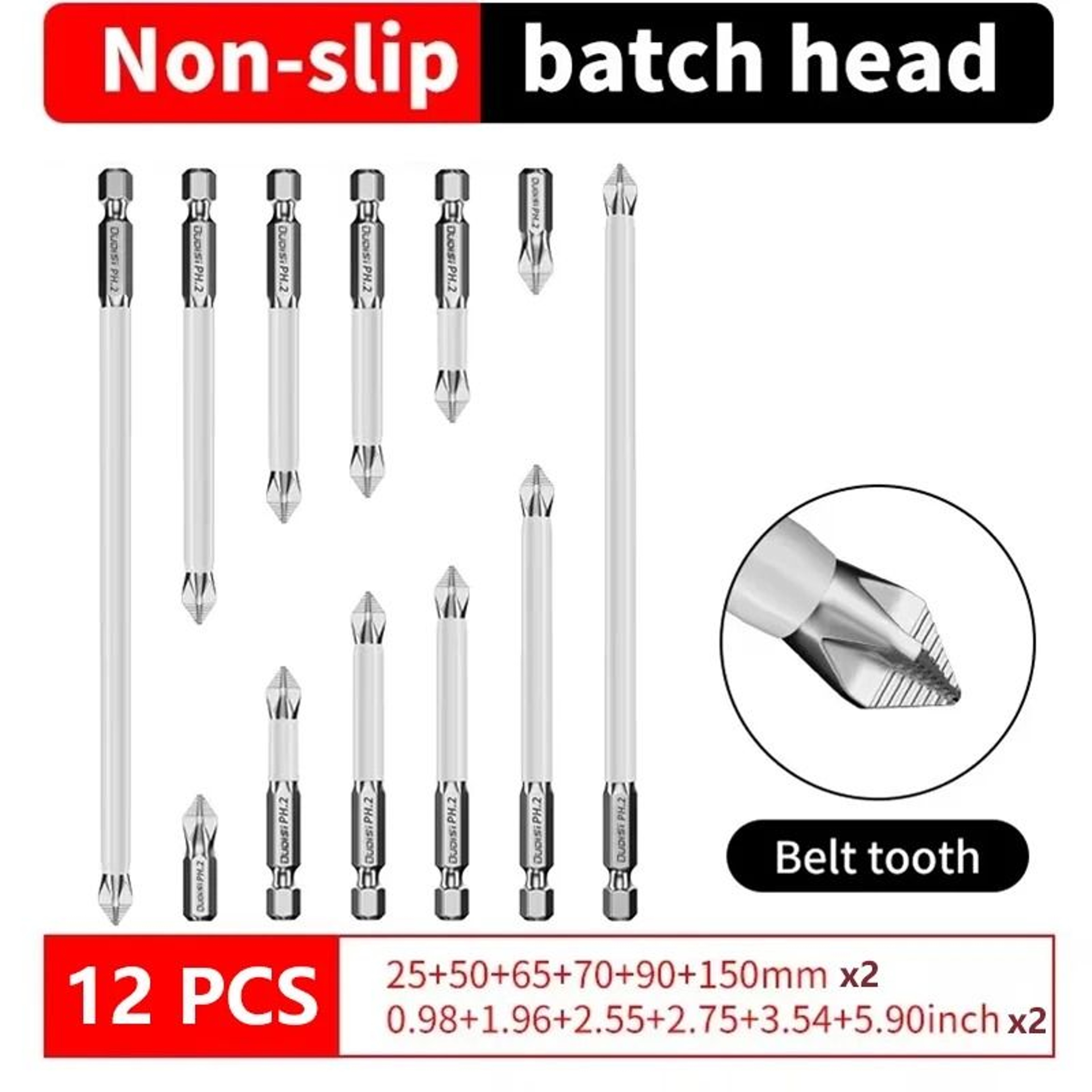 Magnetic Screwdriver Bit Set PH2 Anti Slip Heavy Duty Impact Bits 2