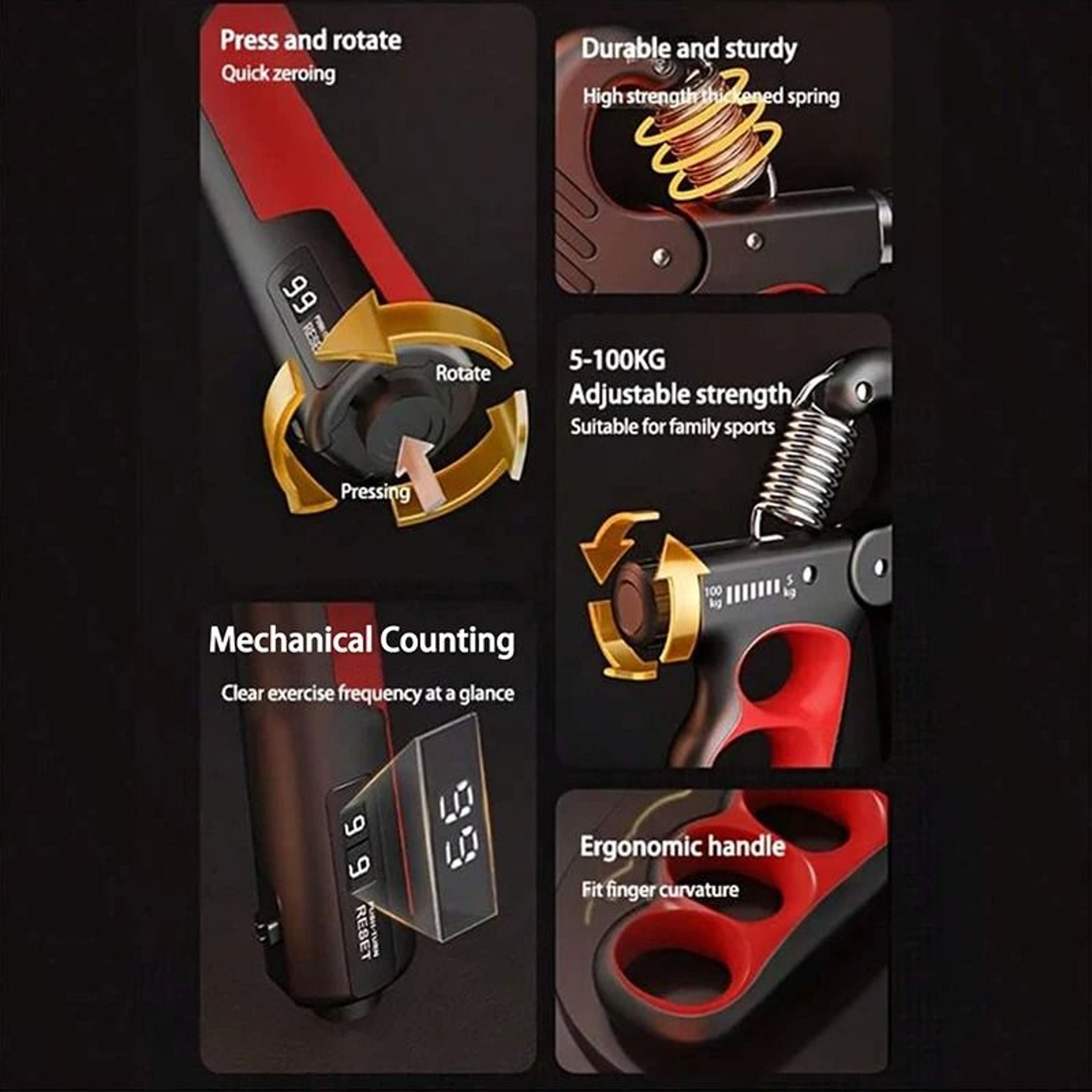 Adjustable Hand Grip Strengthener Wrist And Forearm Training Tool 17