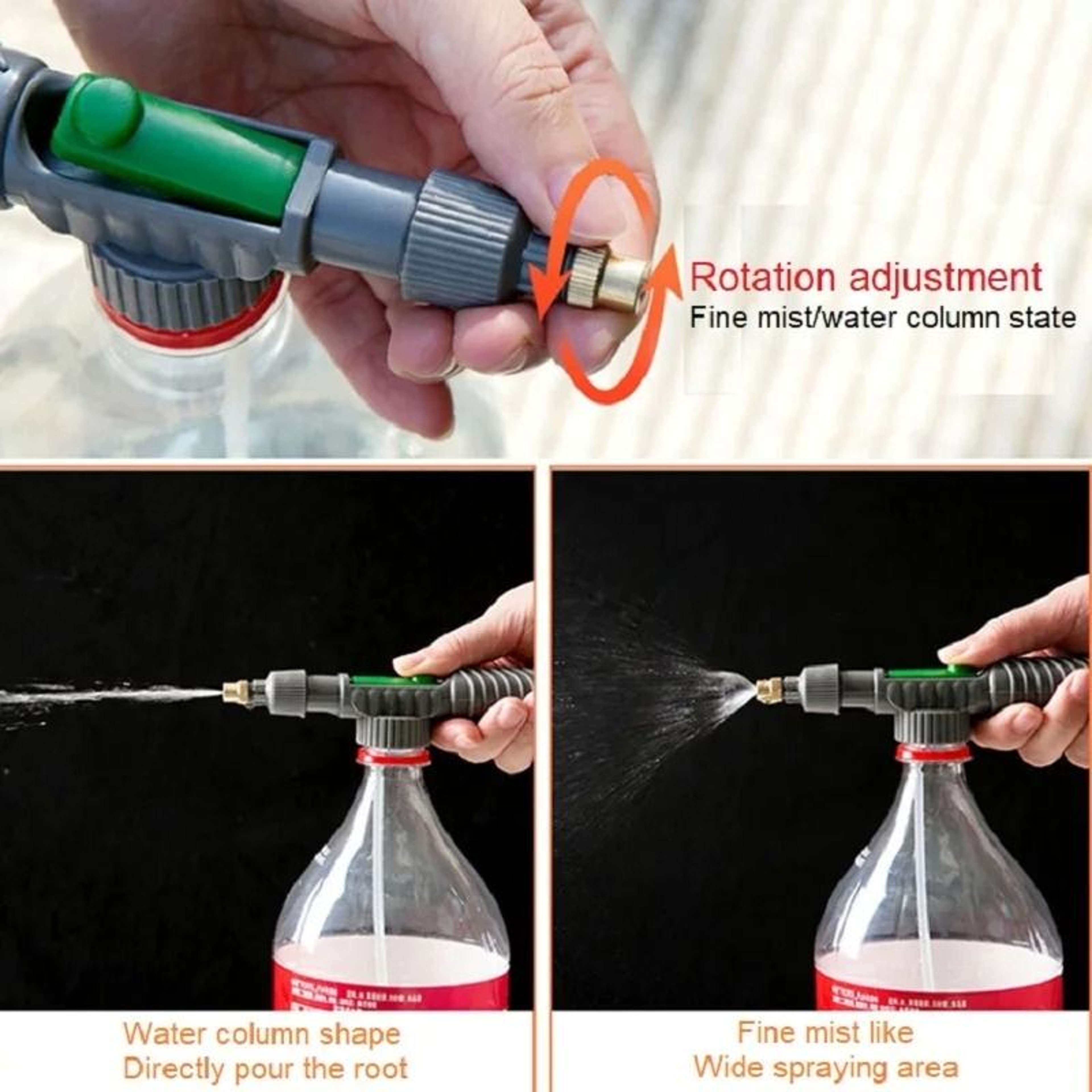 High Pressure Manual Garden Sprayer Adjustable Bottle Spray Nozzle 5