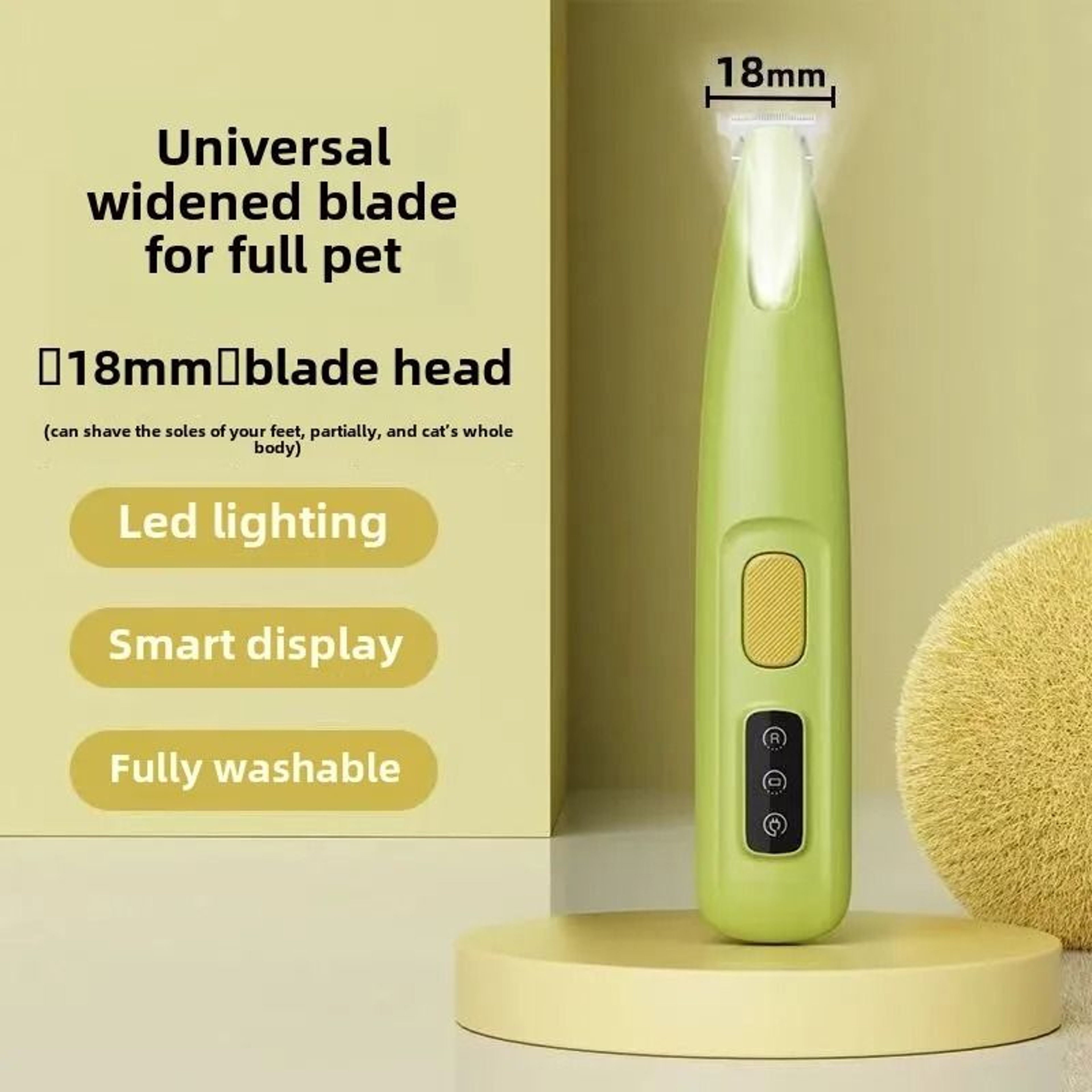 Waterproof Dog Paw Trimmer With LED Light And Wide Blade Grooming Clipper 5
