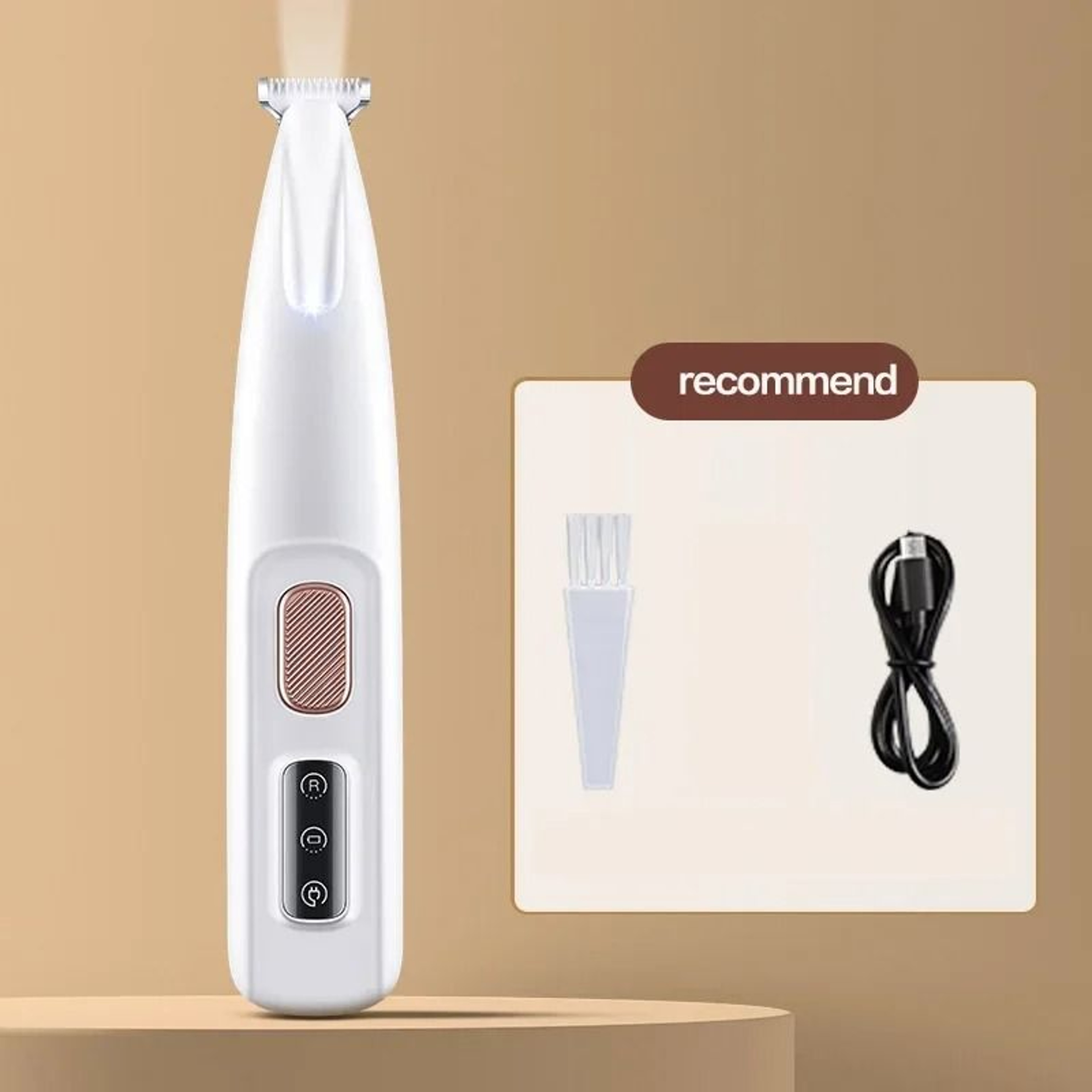 Waterproof Dog Paw Trimmer With LED Light And Wide Blade Grooming Clipper 3