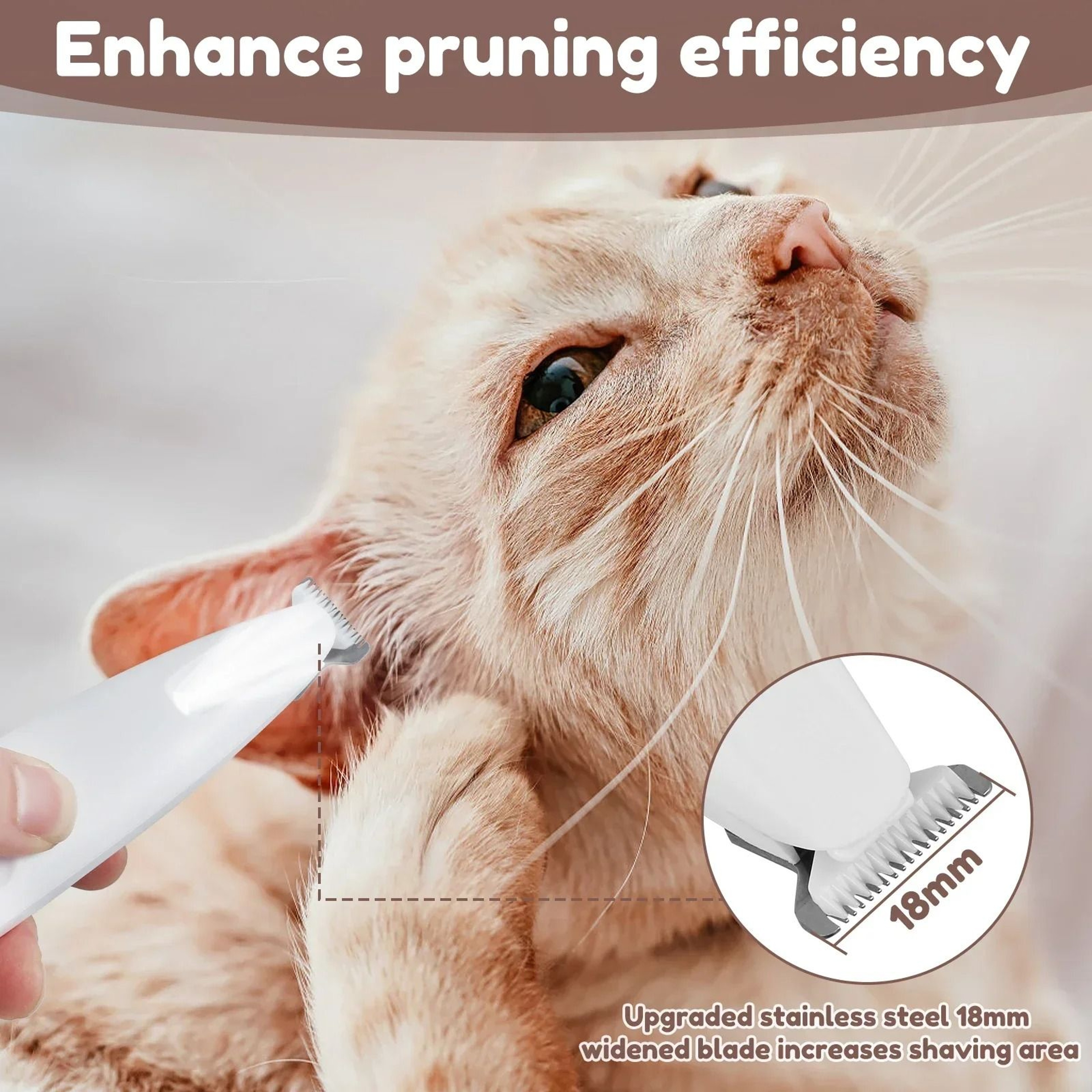 Waterproof Dog Paw Trimmer With LED Light And Wide Blade Grooming Clipper 7