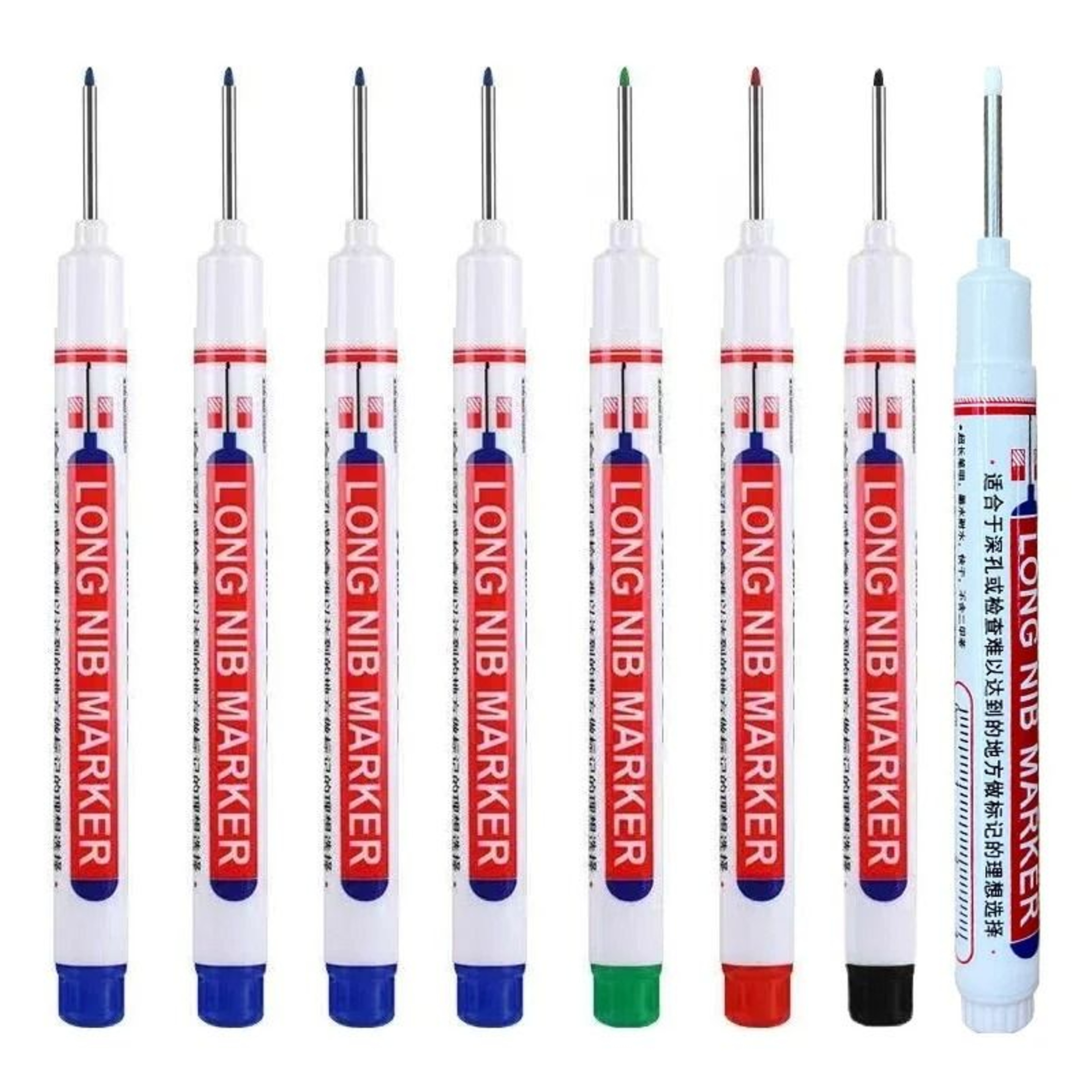 Deep Hole Marker Set Long Nib Permanent Markers For Metal Wood And DIY 6