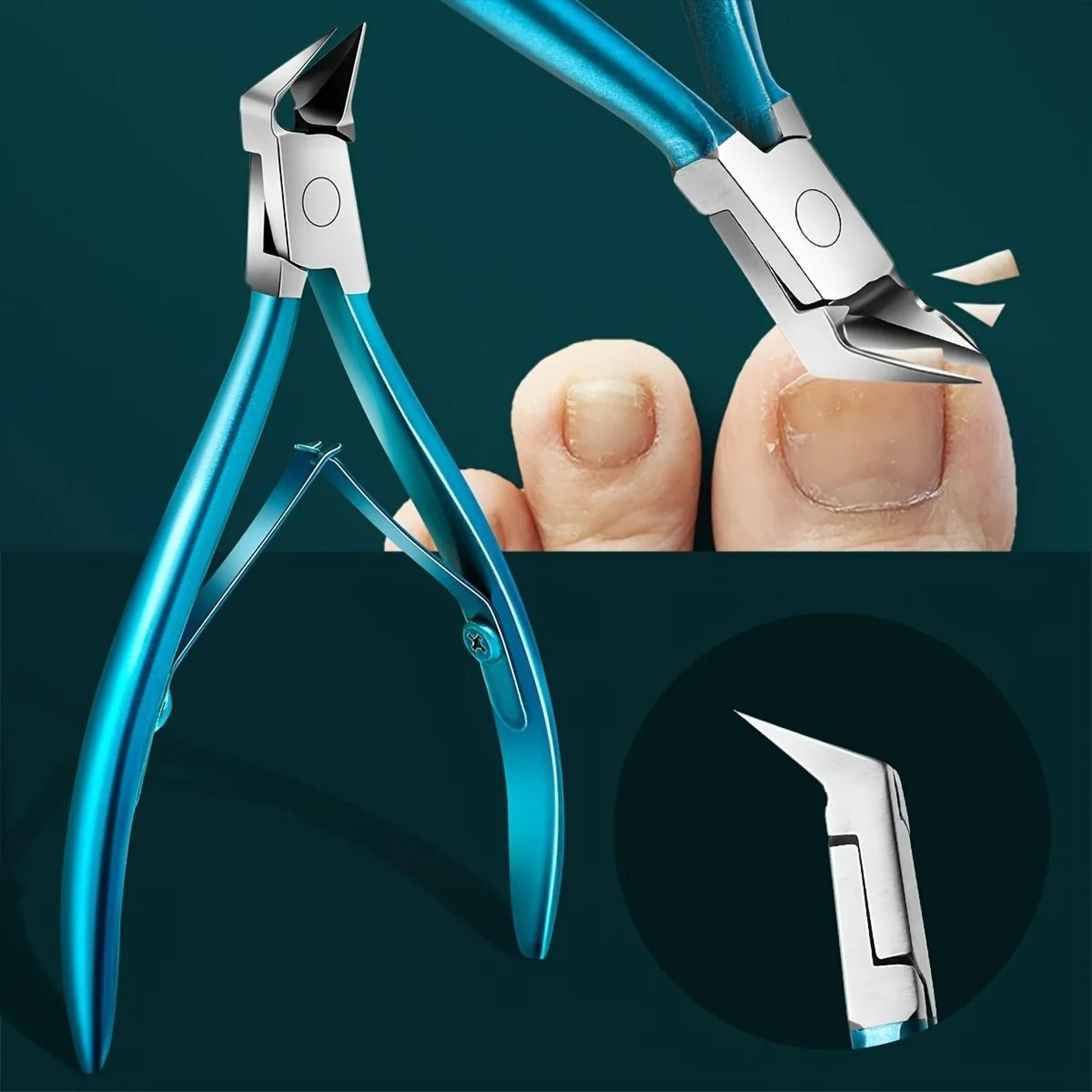 Straight Blade Toenail Clipper For Ingrown And Thick Nails Stainless Steel 6